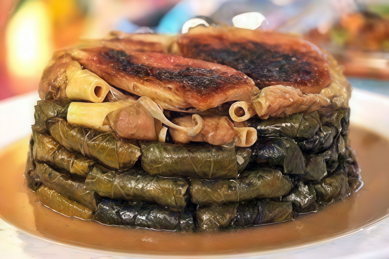 Vine Leaves With Knuckles Casserole