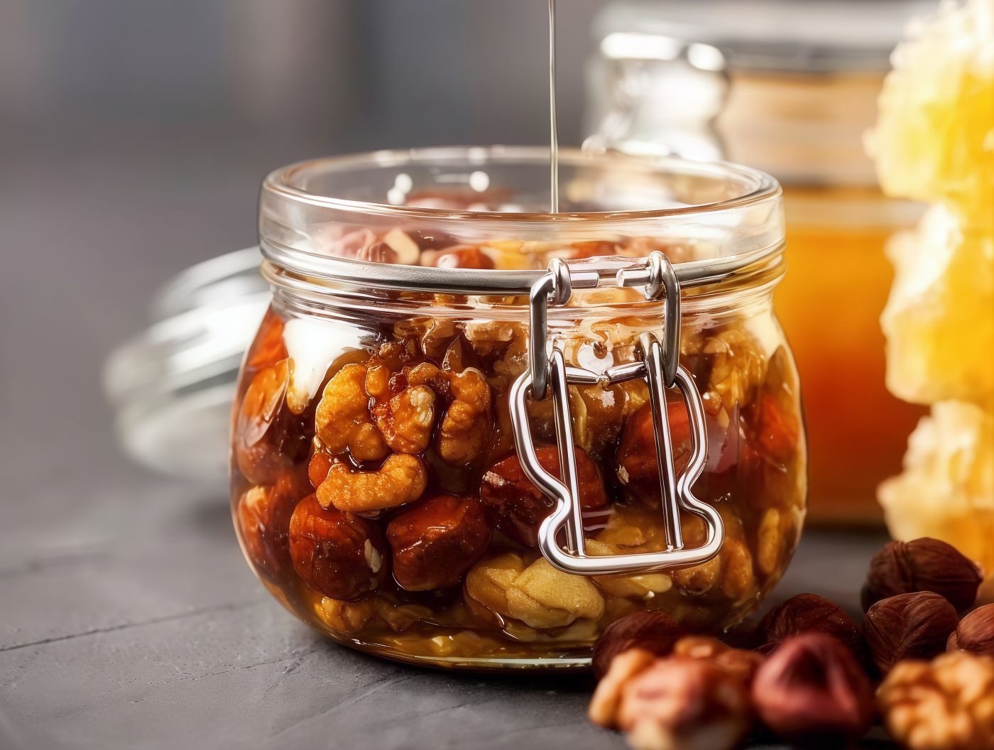عسل جبلي مصري مع المكسرات .250ج
