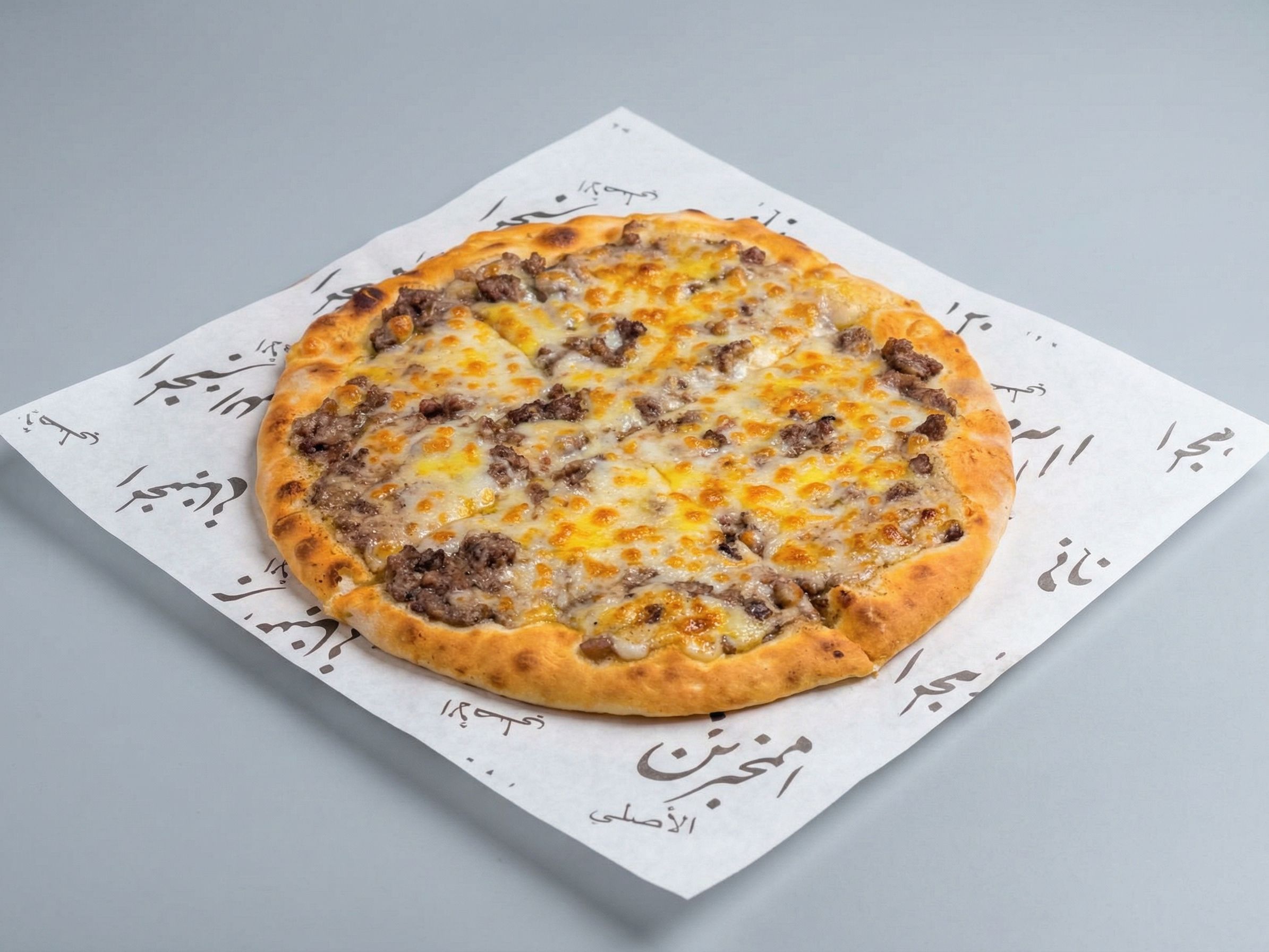 Manousheh Minced Meat with a Sprinkle of Cheese