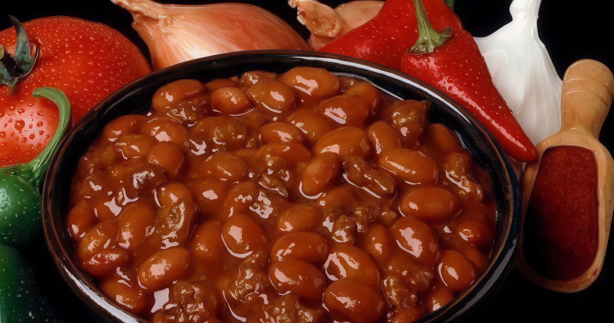 Bean casserole with hot oil
