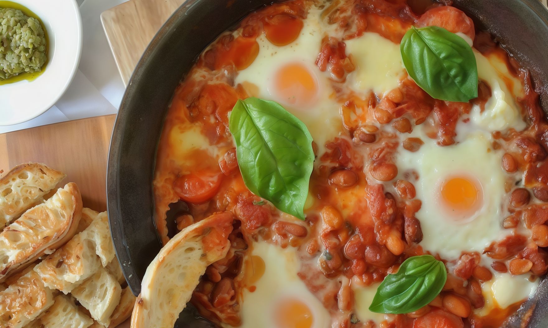 Bean casserole with eggs