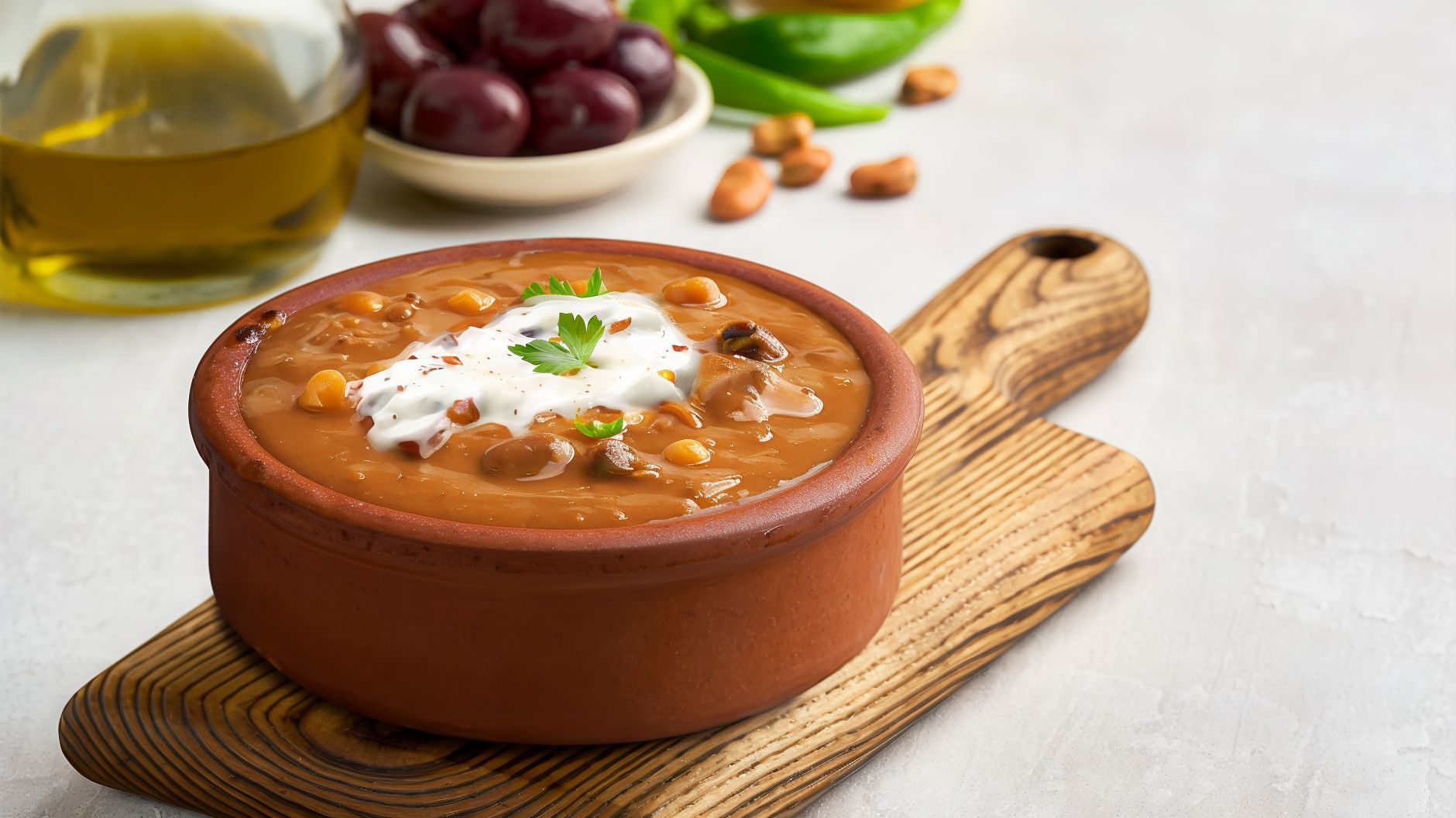 Bean casserole with pastrami