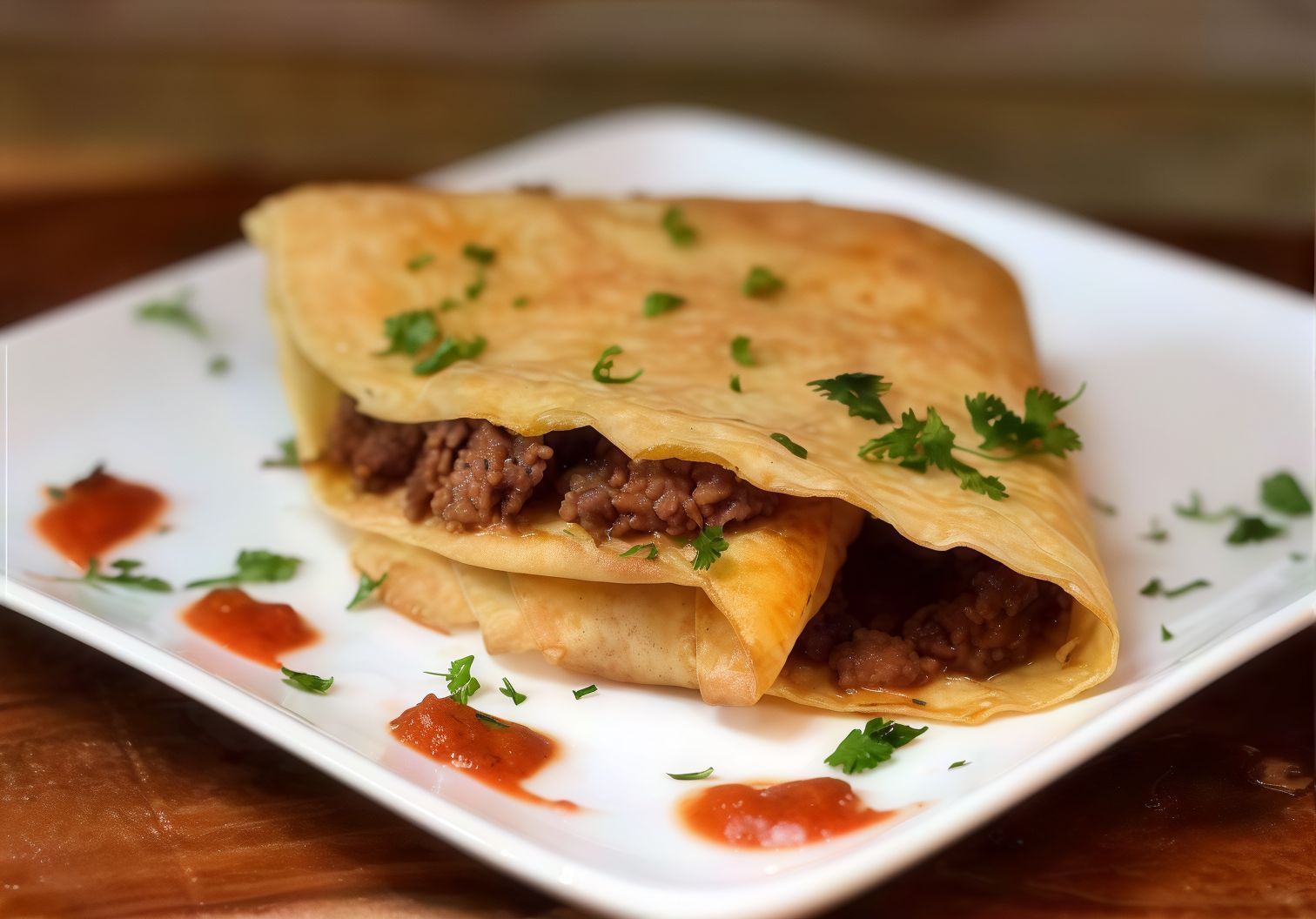 Minced meat potato crepe