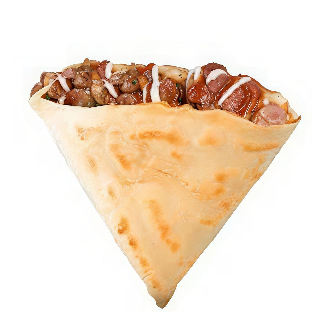 Hot dog potato crepe
