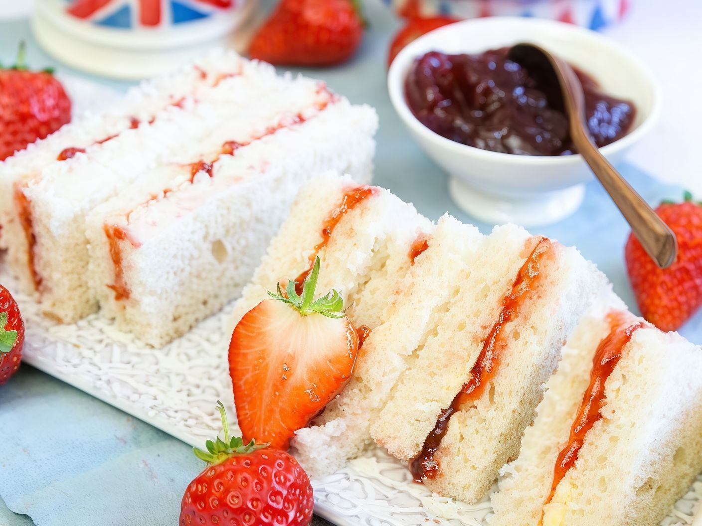 Strawberry jam sandwich