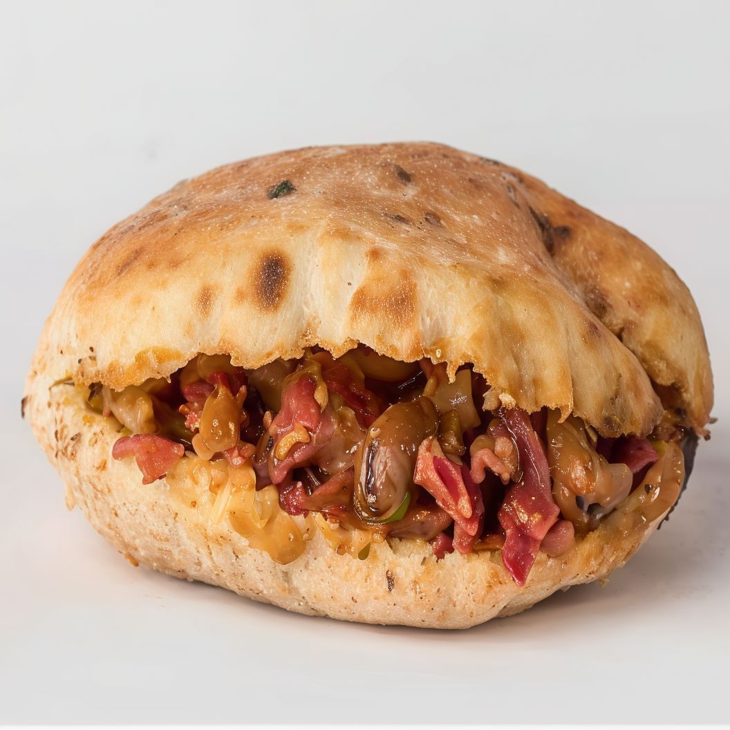 Bean pastrami sandwich