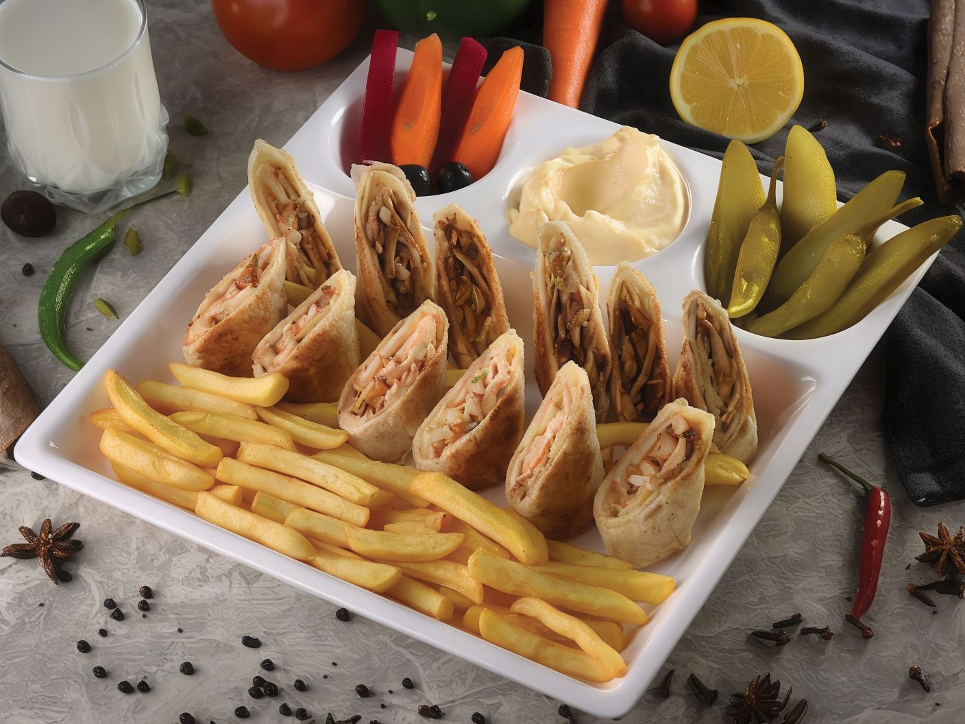 Double Chicken Arab Shawarma Meal