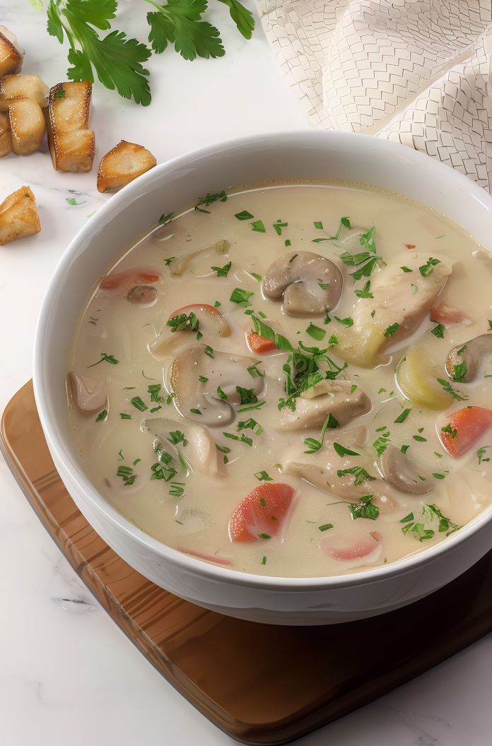 شوربة مشروم بالدجاج