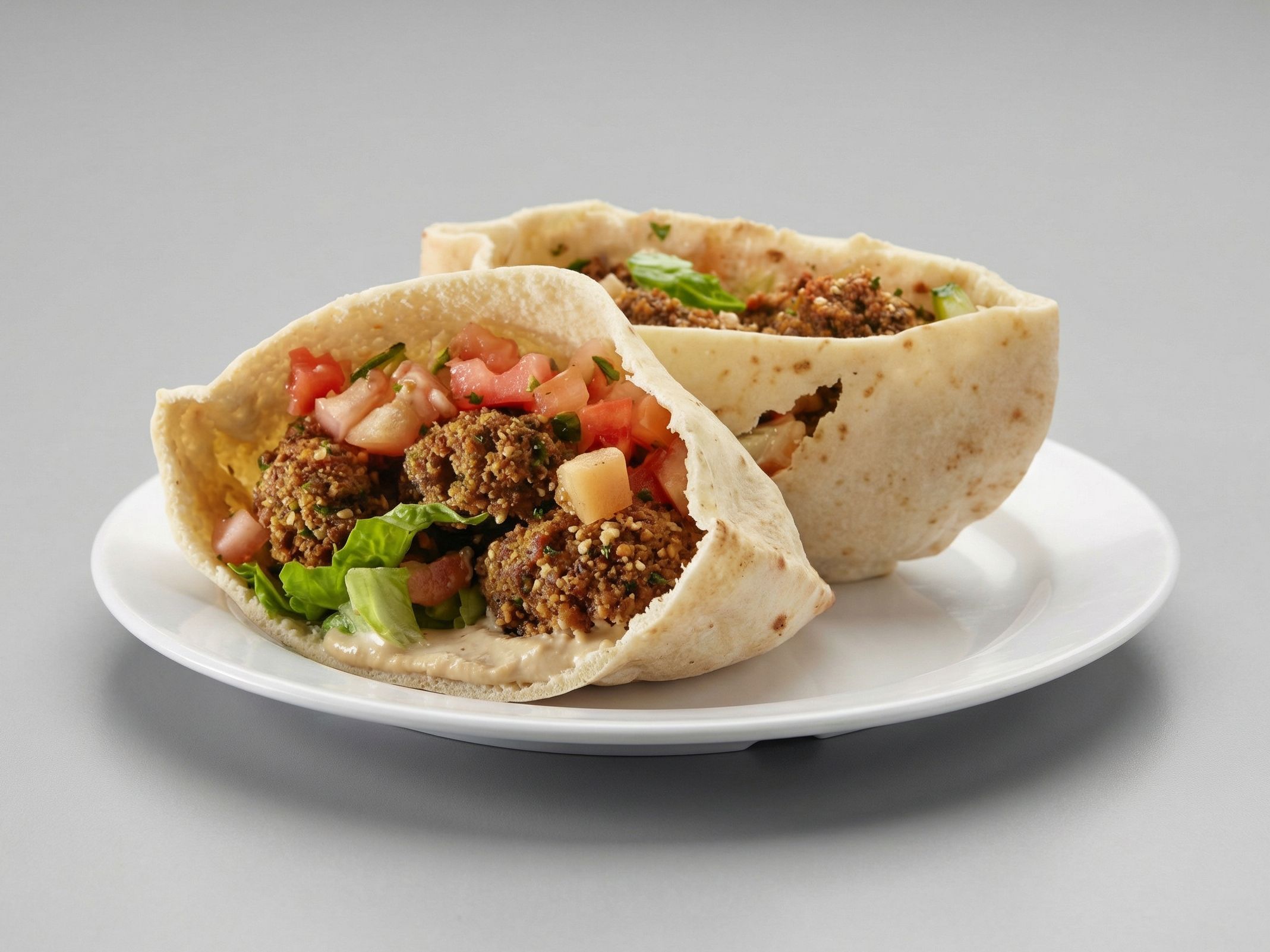 Falafel sandwich with potatoes