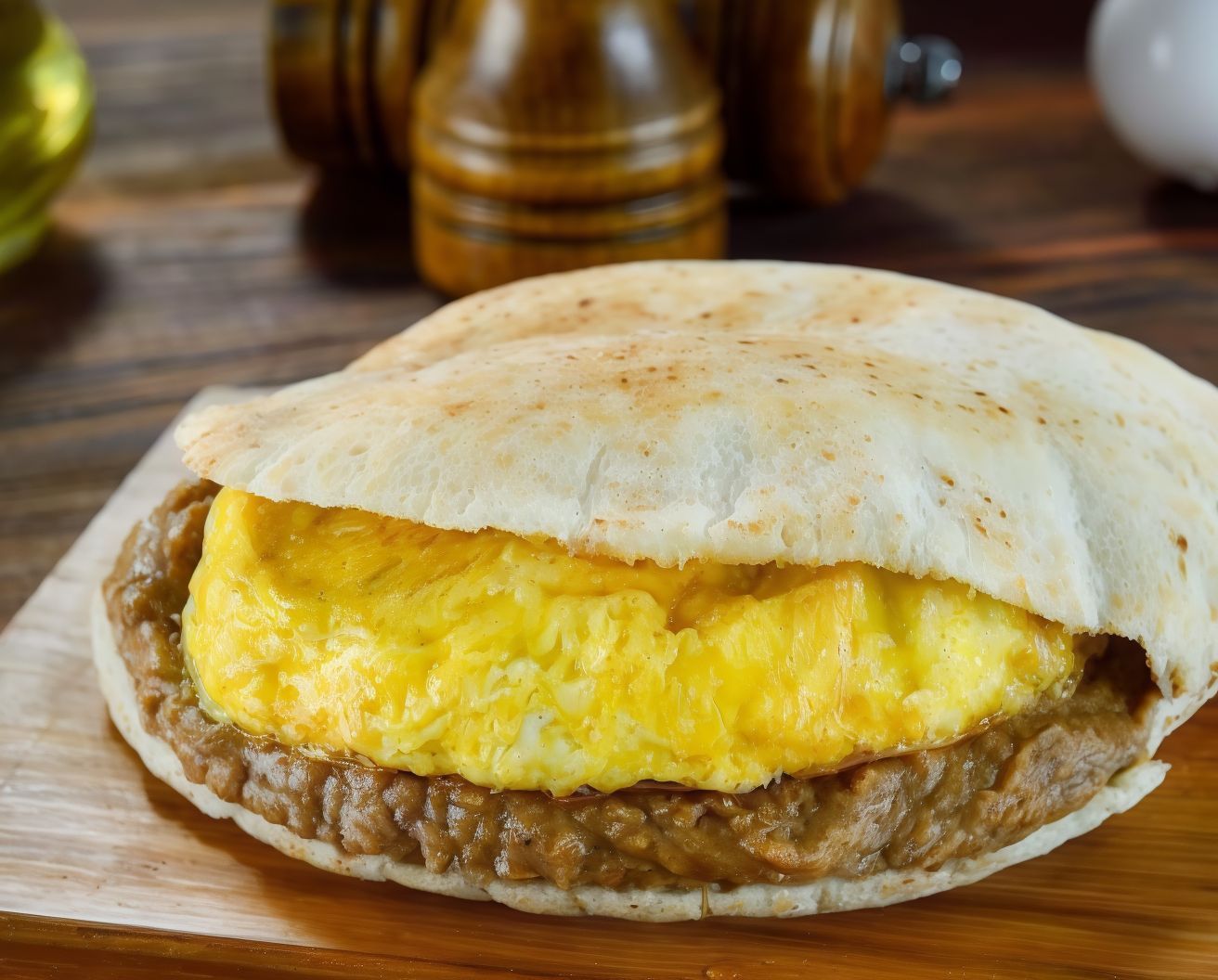 Fried Egg And Foul Sandwich