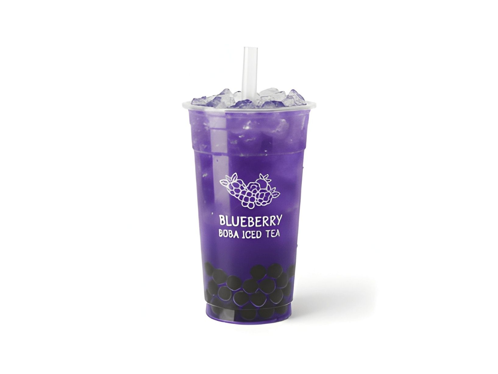 Blueberry Flavor With Bubbles Boba Iced Tea