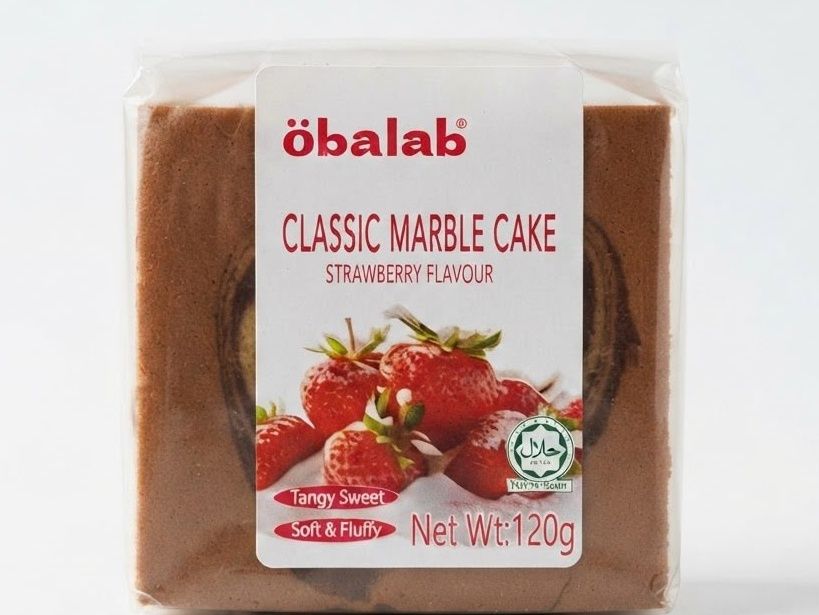 Oplab Classic Strawberry flavor Marble Cake 120 Grams
