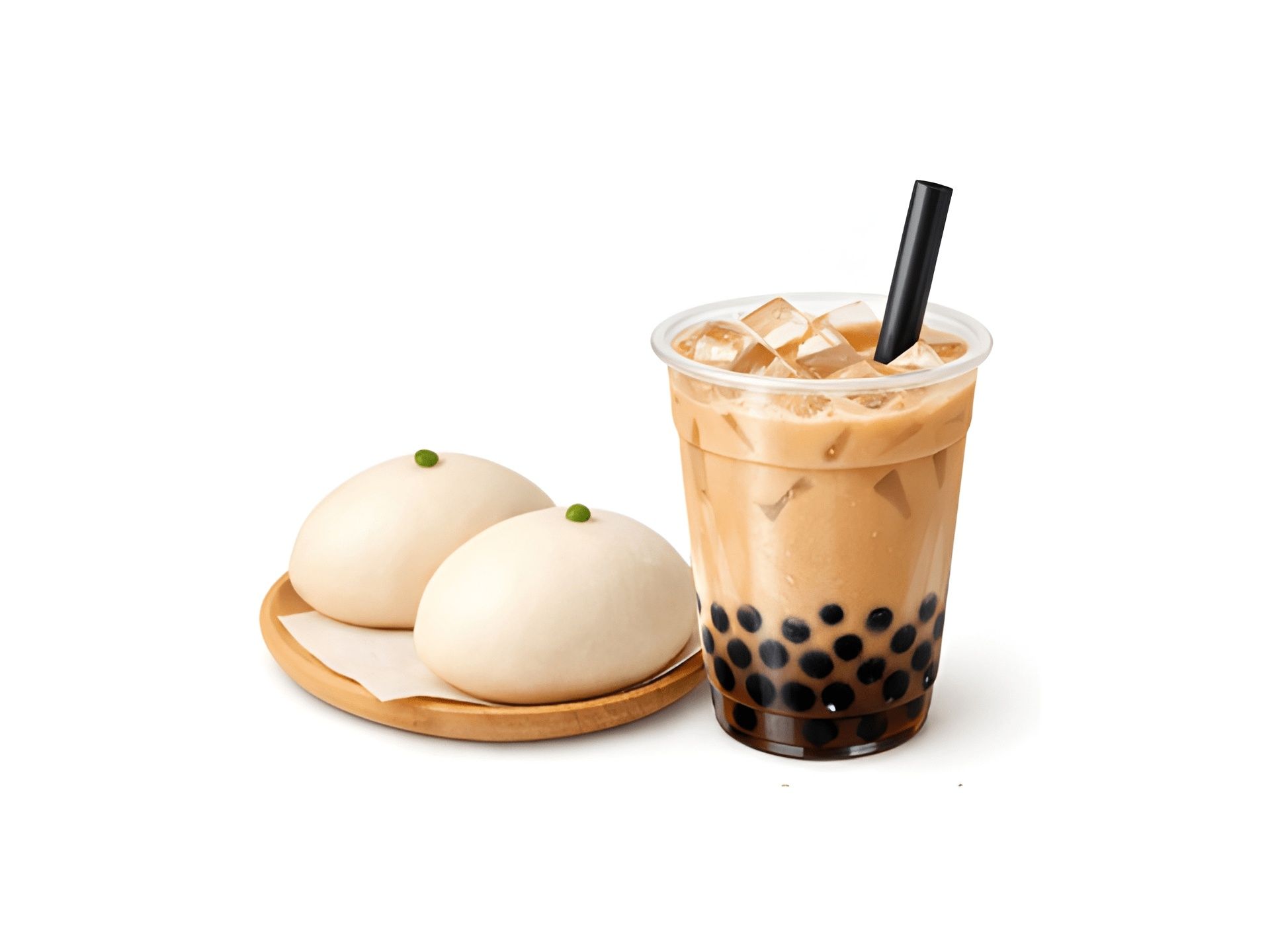 Boba Milk Tea with Double Steamed Buns