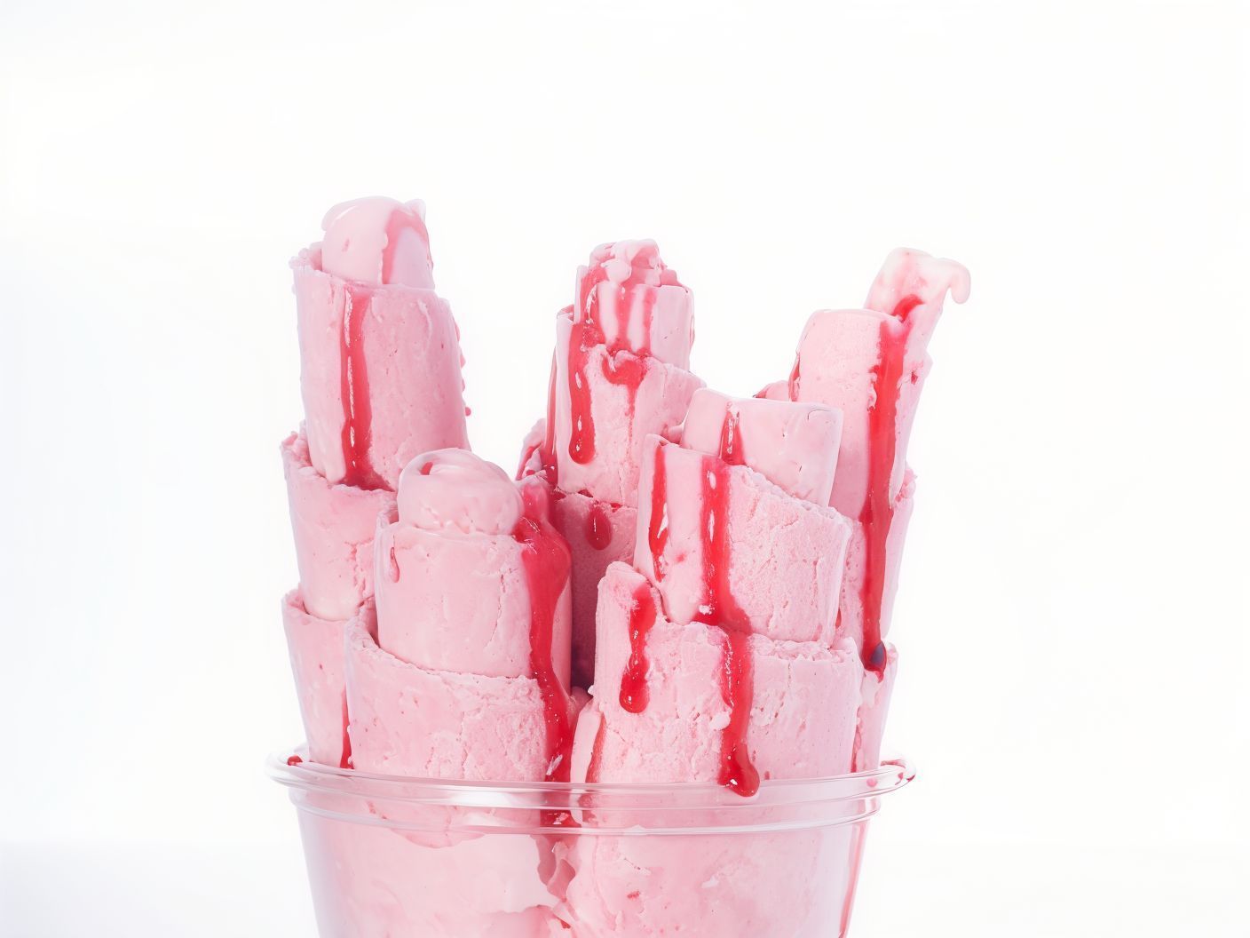 Strawberry and Watermelon Rolled Ice Cream