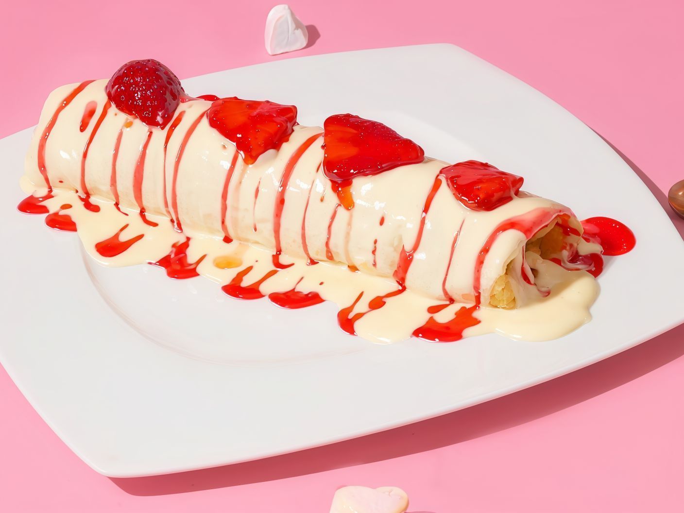Strawberry White Chocolate Crepe