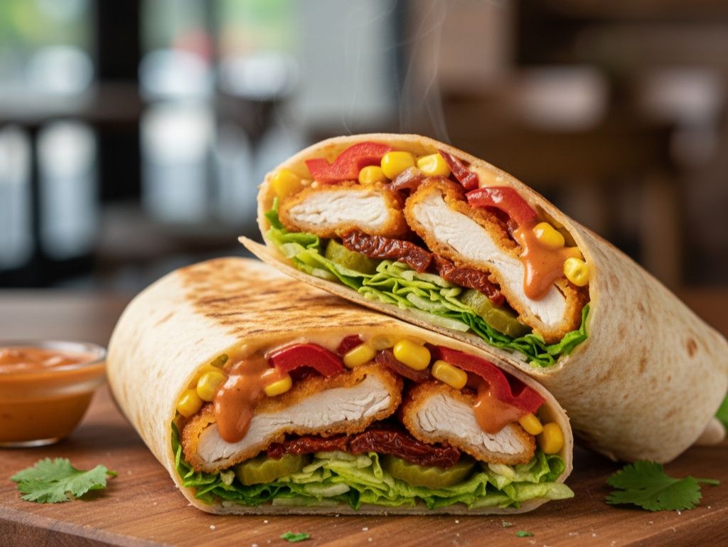 Smoked chicken wrap