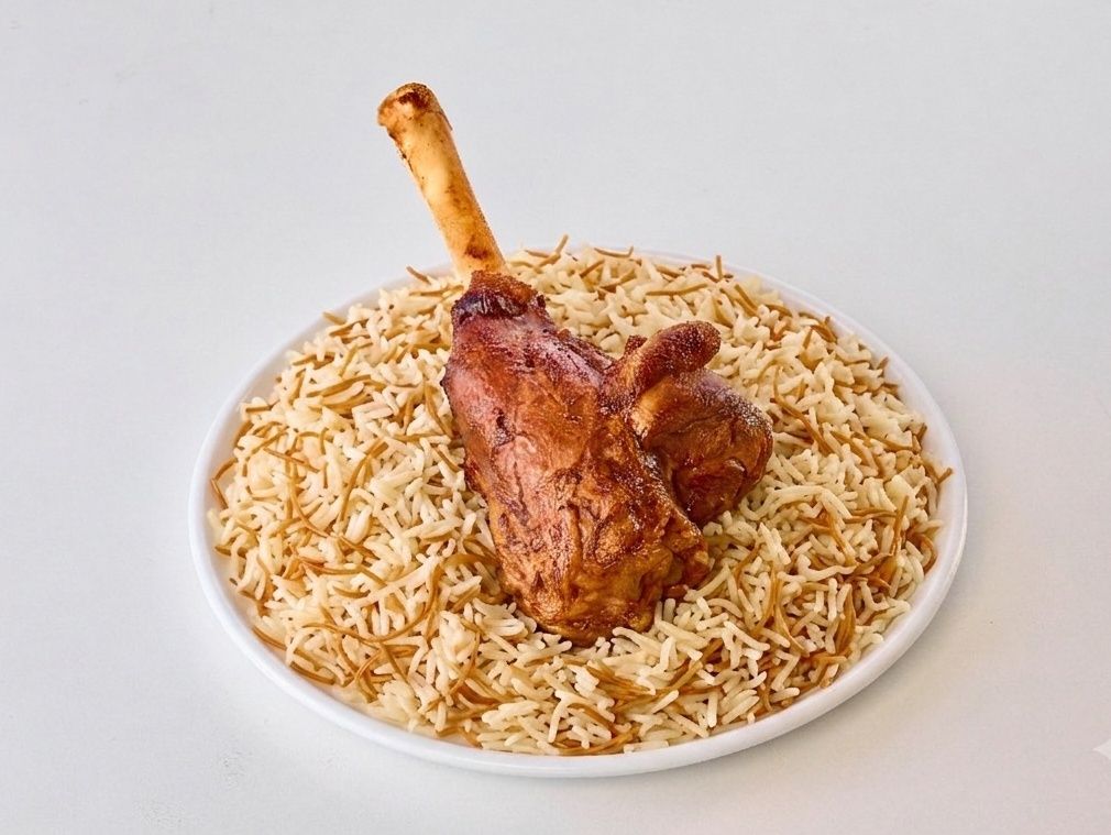 Mawza Plate with Plain Rice