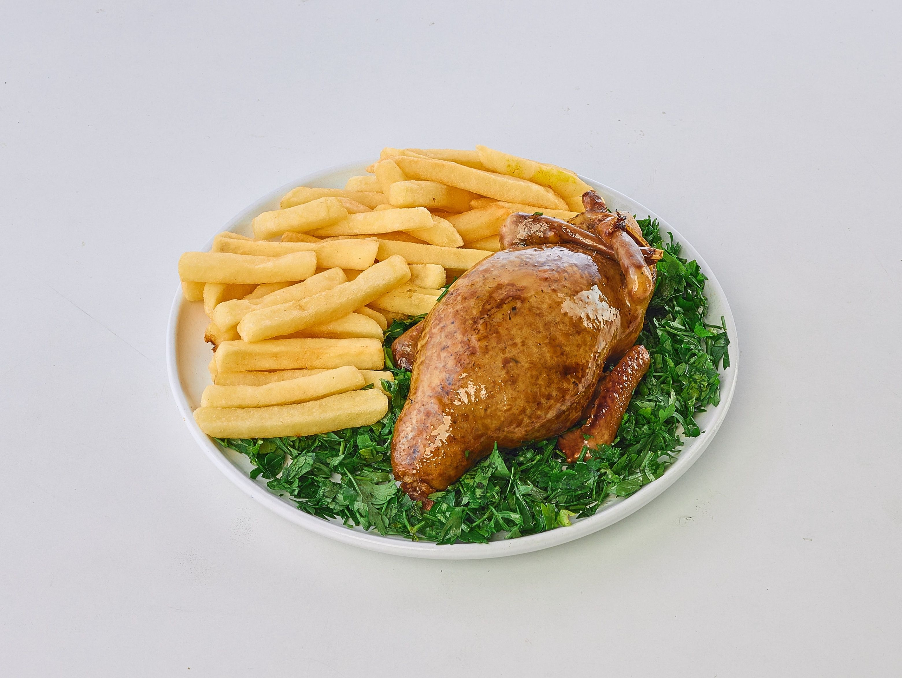 Stuffed Pigeon with Freek and Potatoes