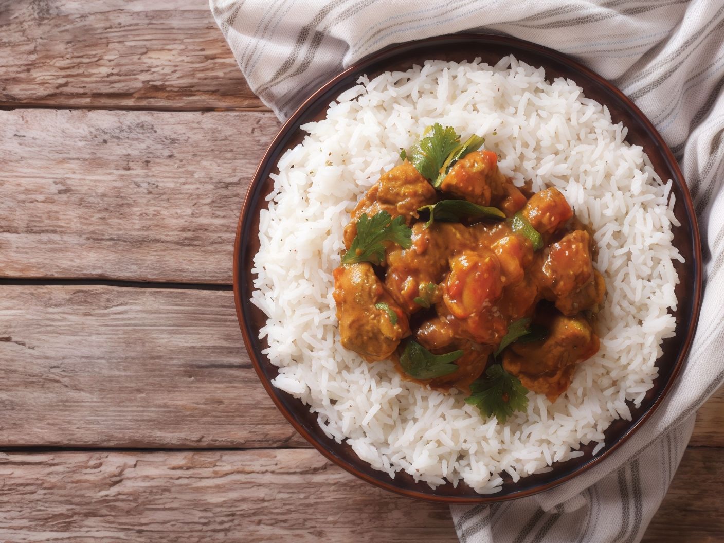 Meat Curry Dish with White Rice