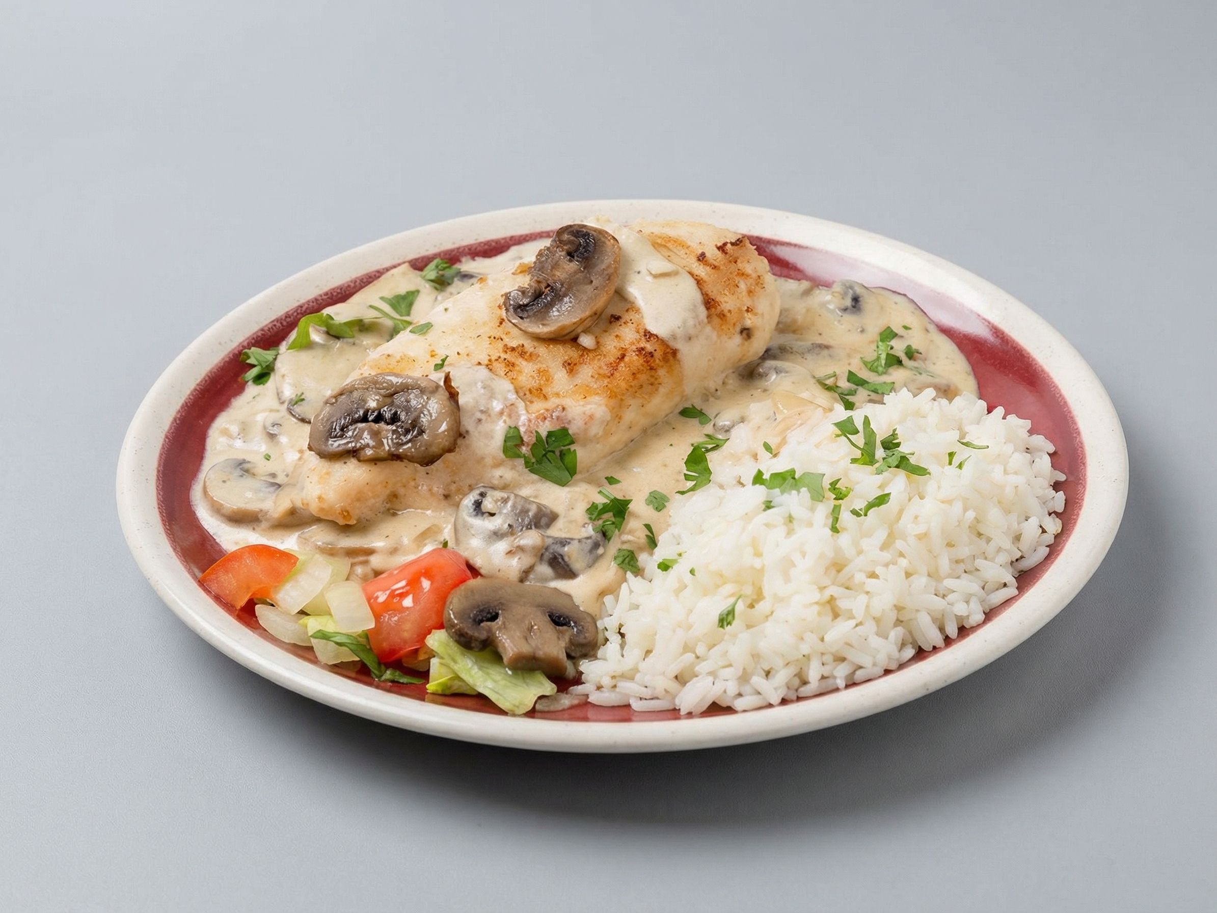 Grilled Chicken With Mushroom Sauce Platter