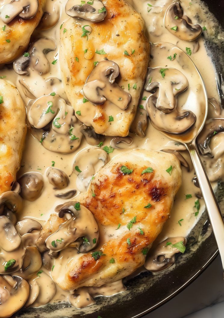 Chicken mushroom cream sauce