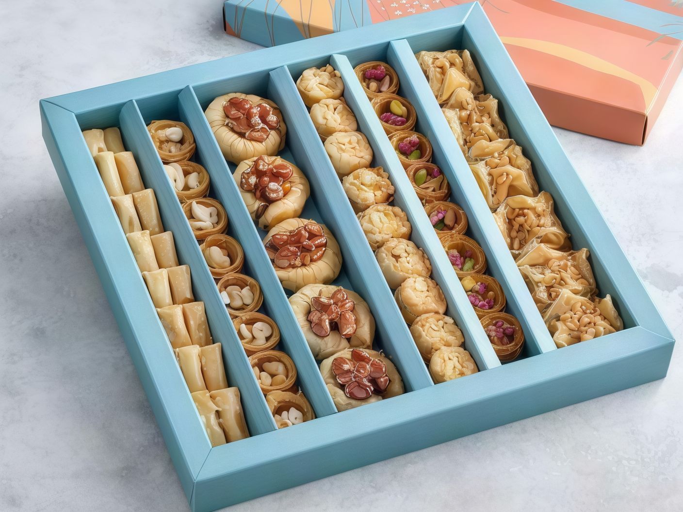 Oriental Sweets Box With Honey bee And Cashew