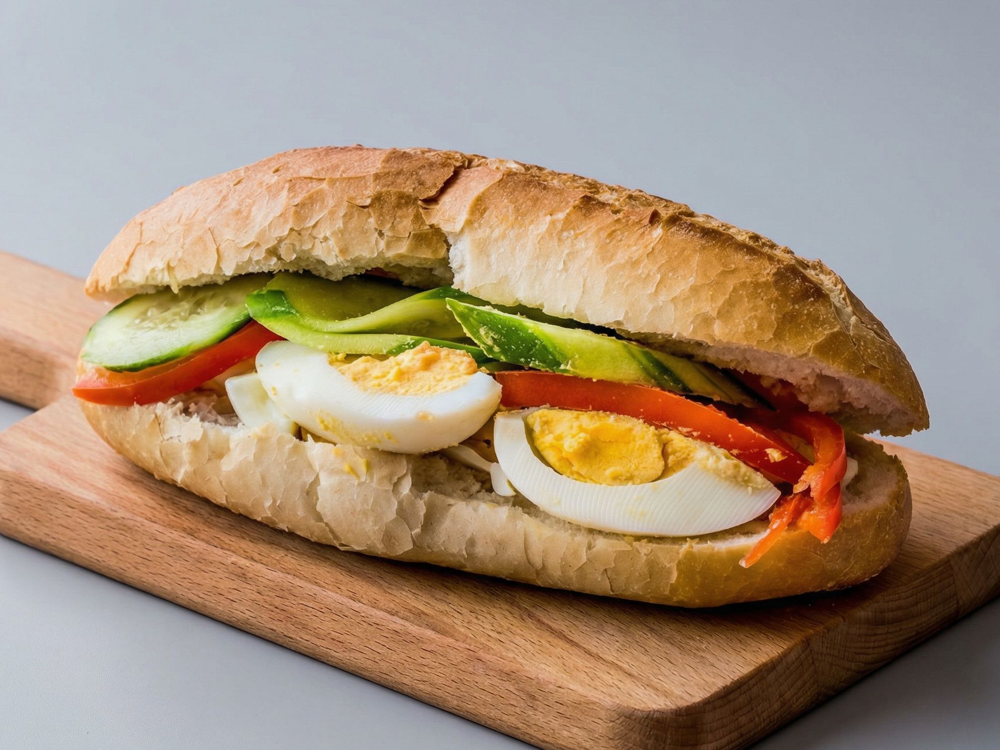 Boiled Egg Fries Sandwich