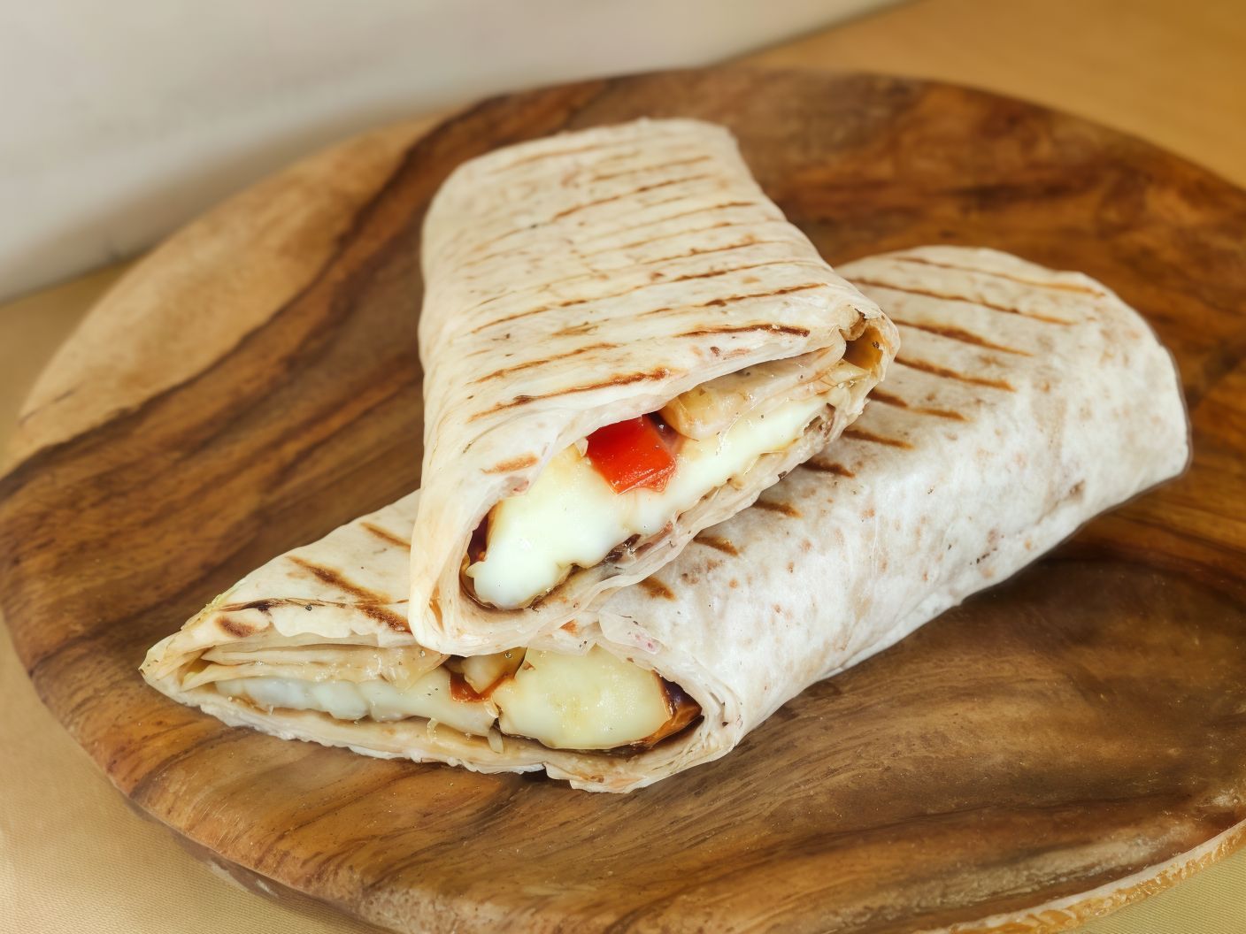 Halloumi Wrap With Tomatoes And Thyme