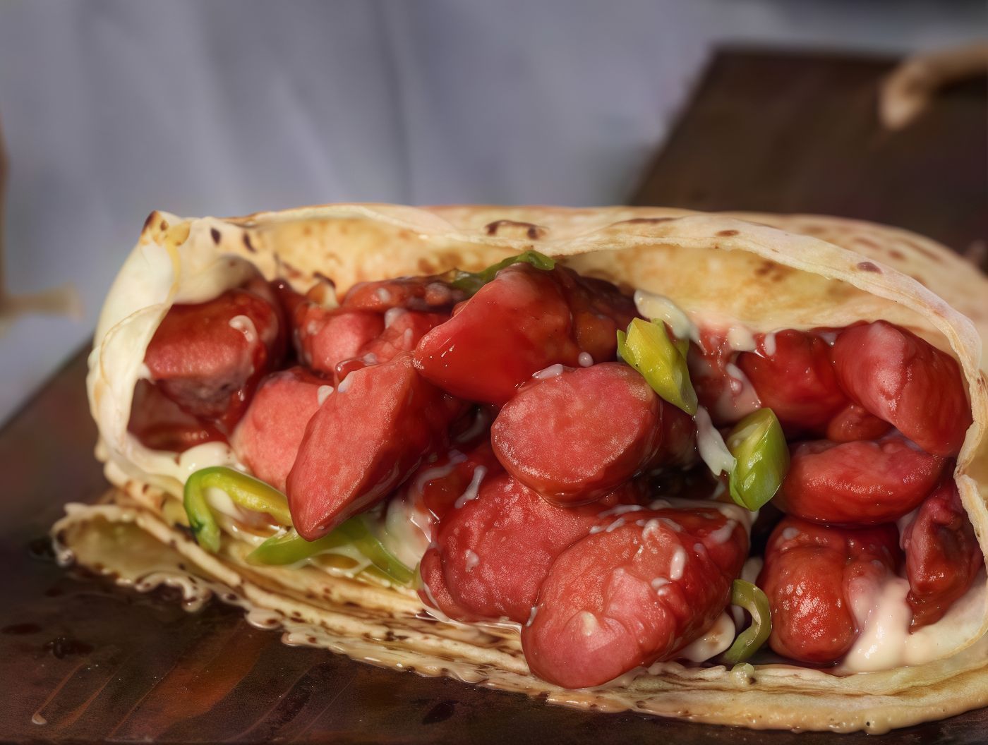 Extra sausage crepe