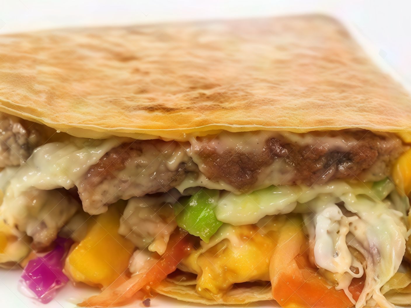 Mix Pane And Burger Crepe