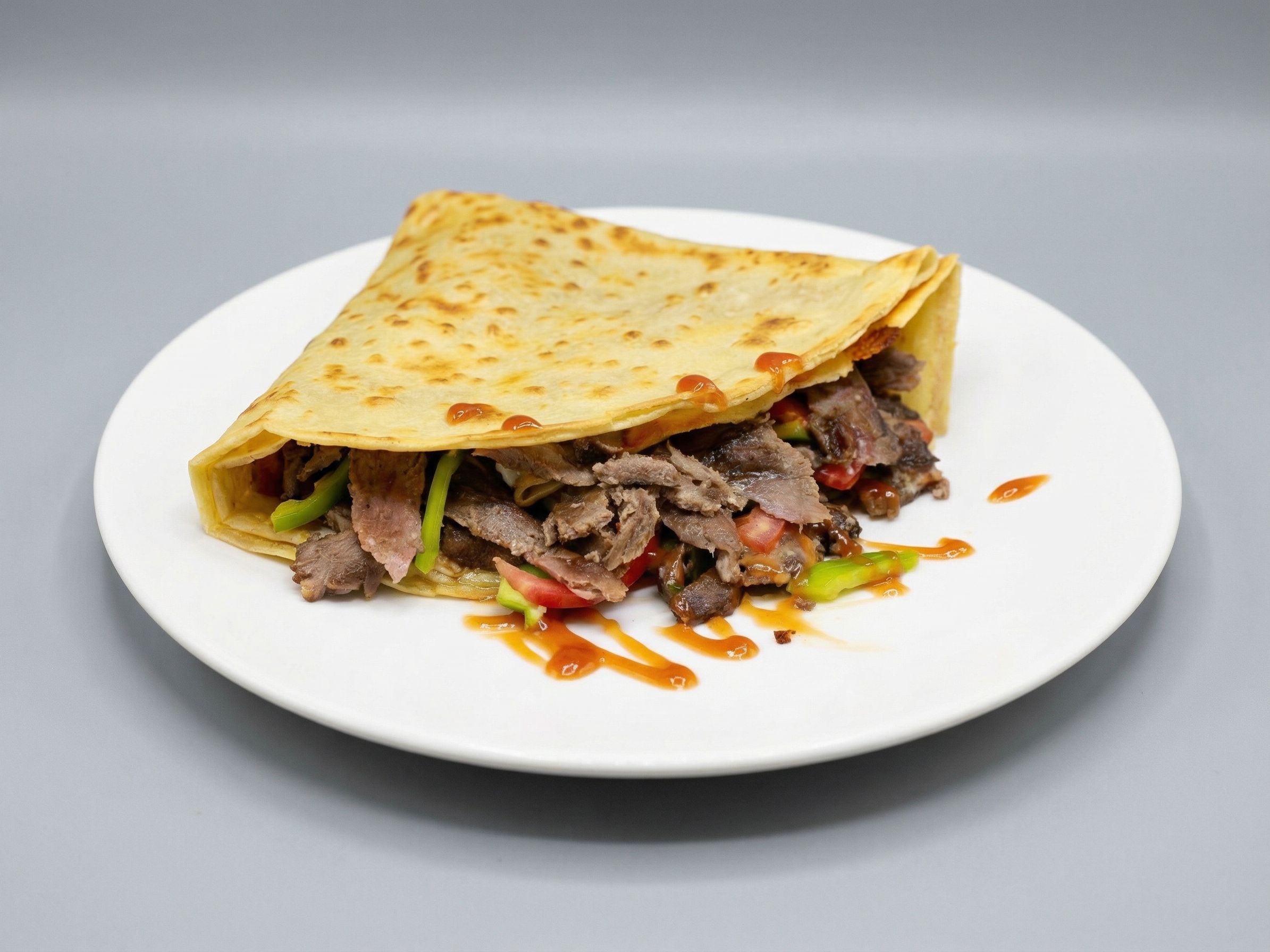 Meat shawarma crepe