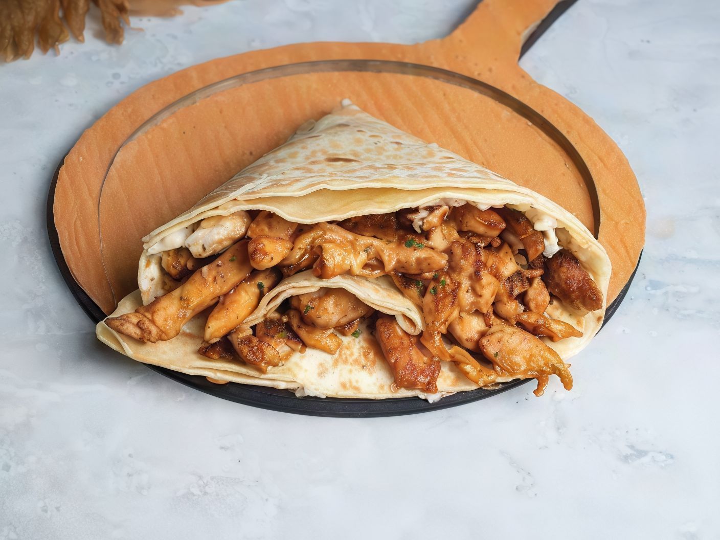 Chicken shawarma crepe
