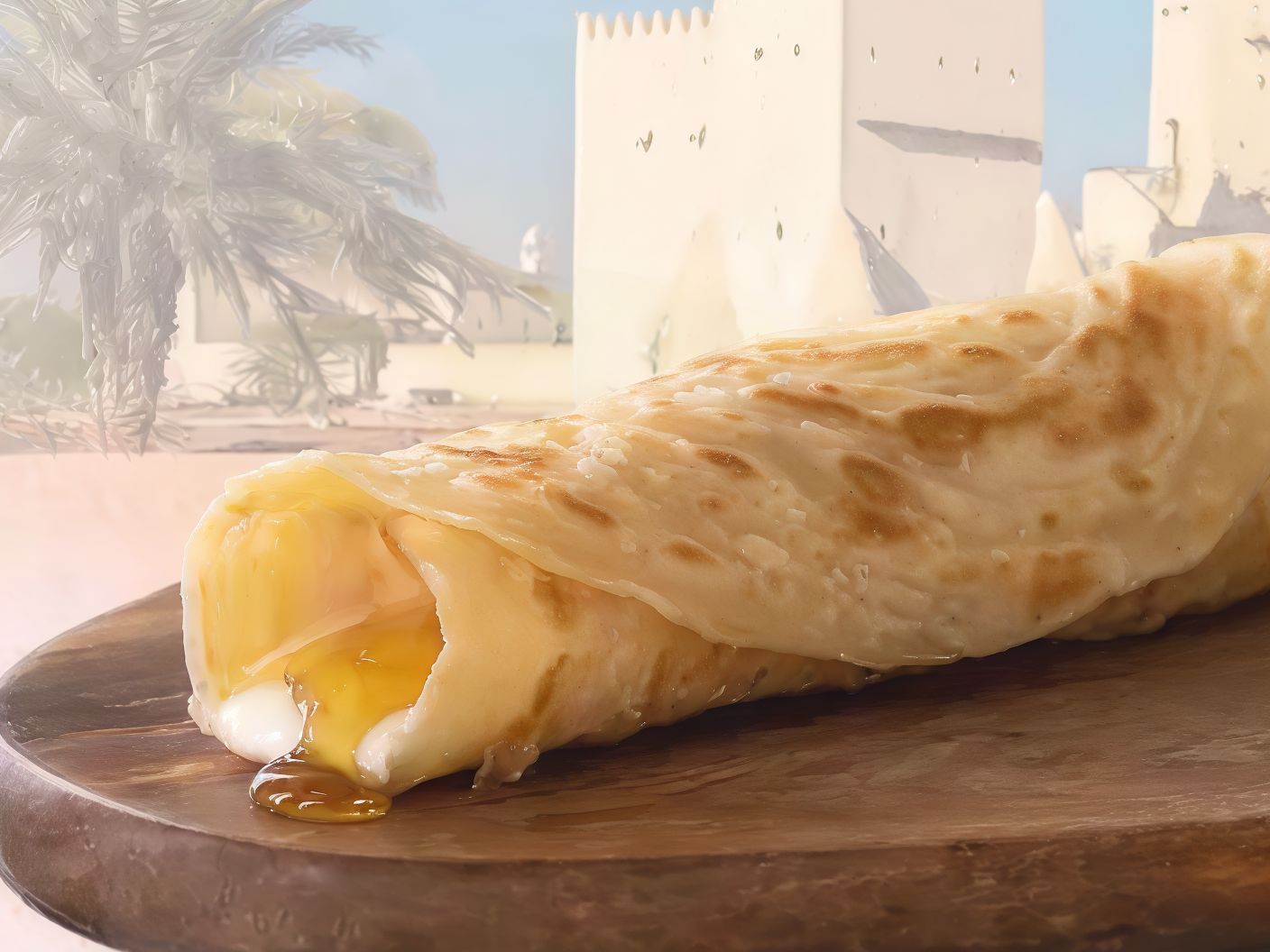 Chapati with Cheese and Honey