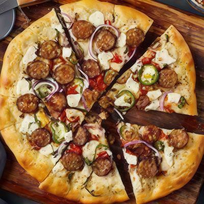 Italian Pizza With Sausage And Pastrami Kiri