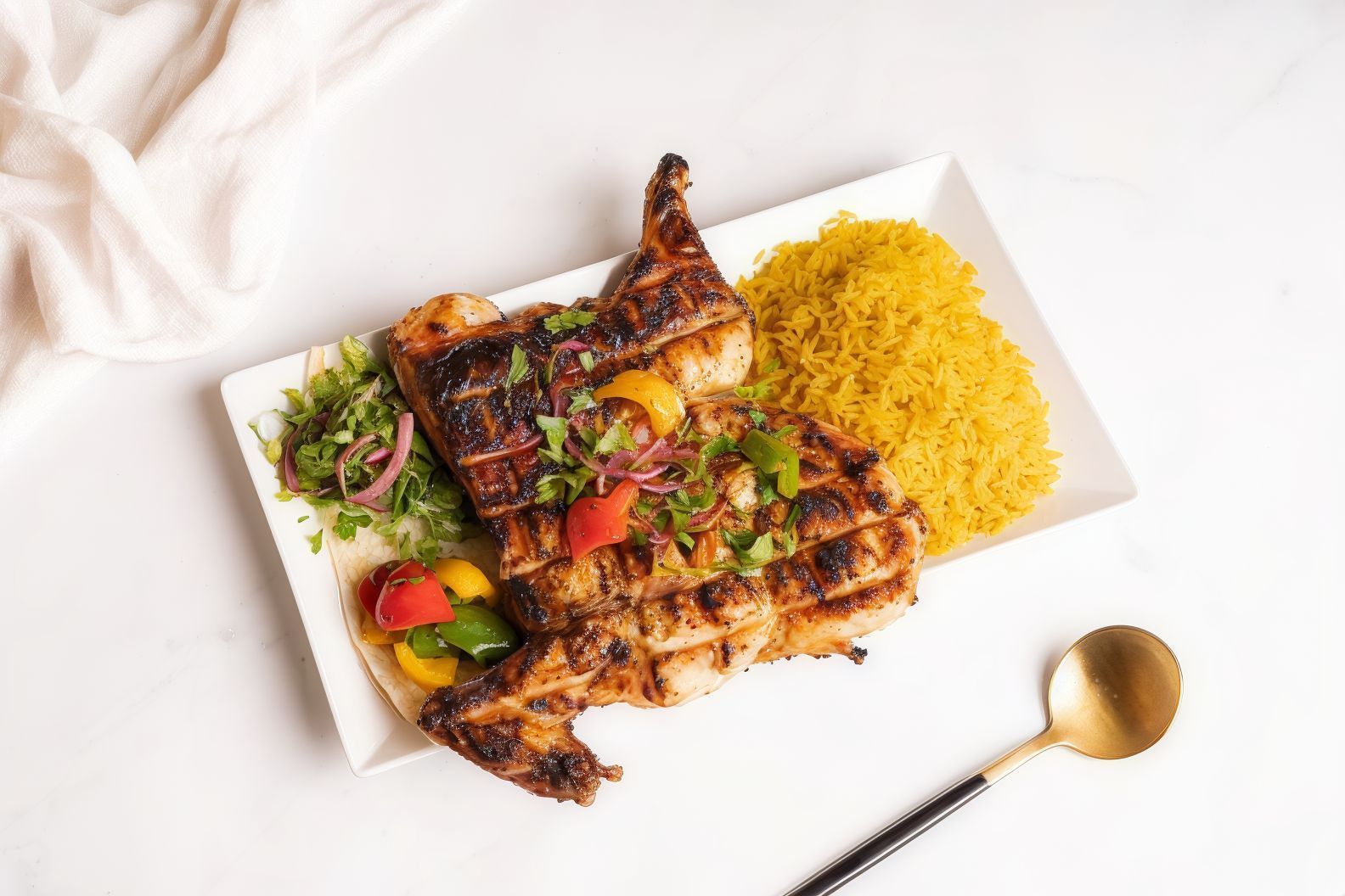 Boneless chicken with rice