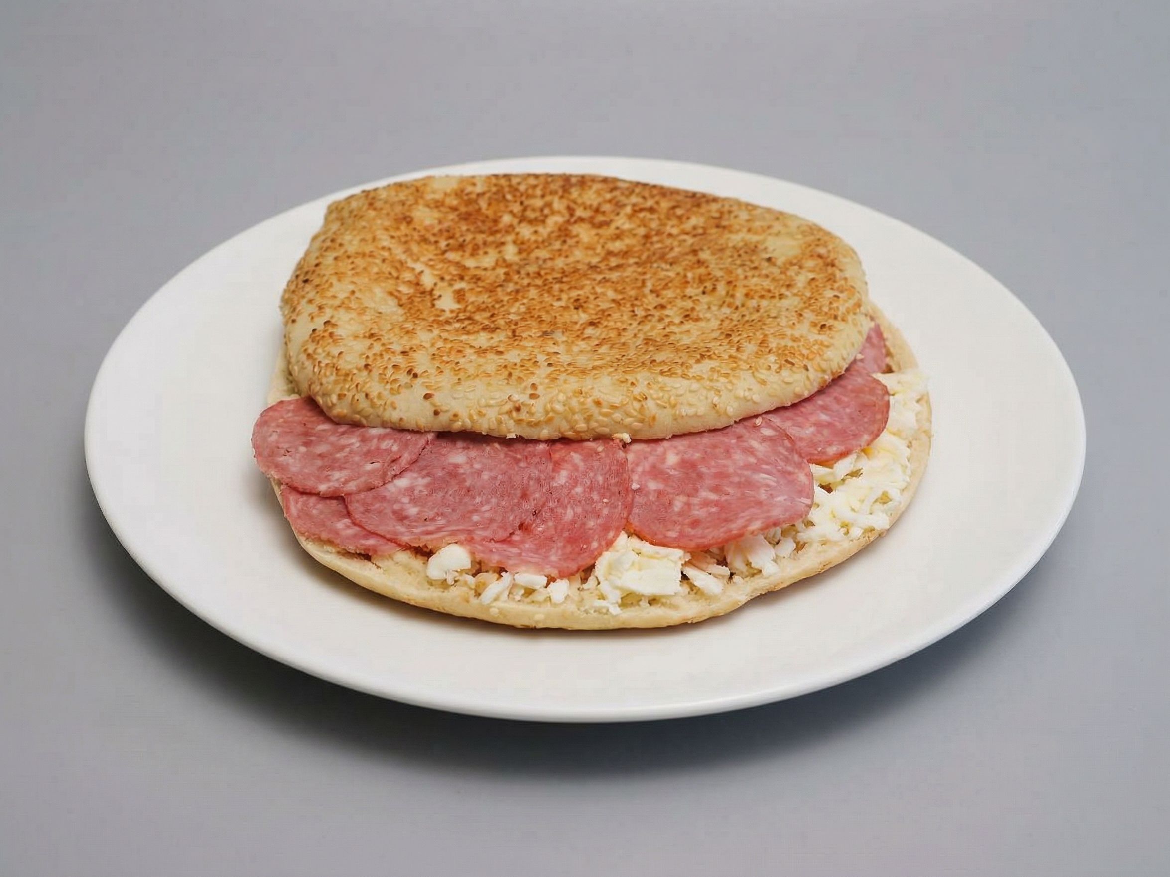 Ka'ak with Kashkaval cheese and Halawany luncheon meat
