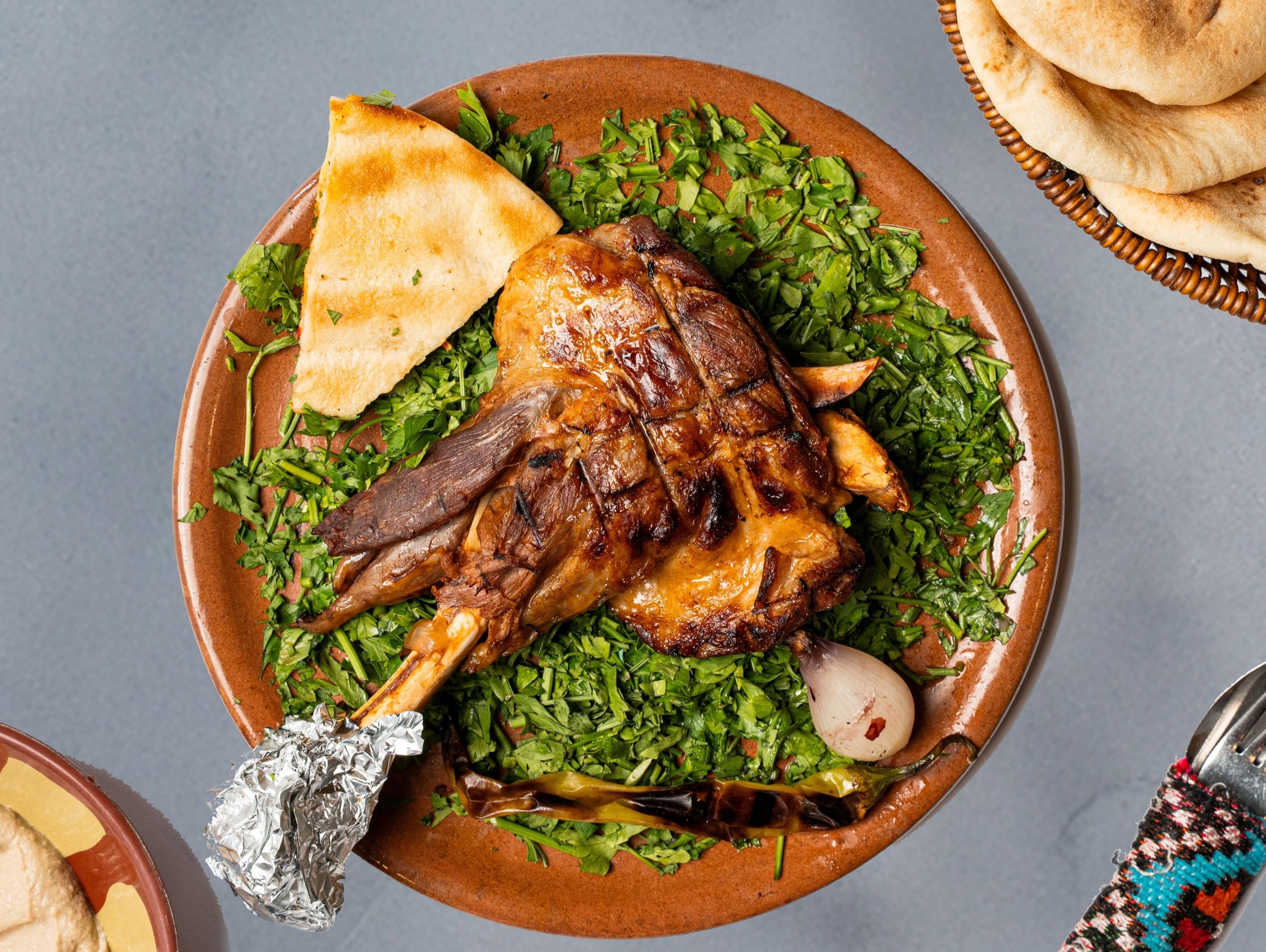 Charcoal Grilled Lamb Shank
