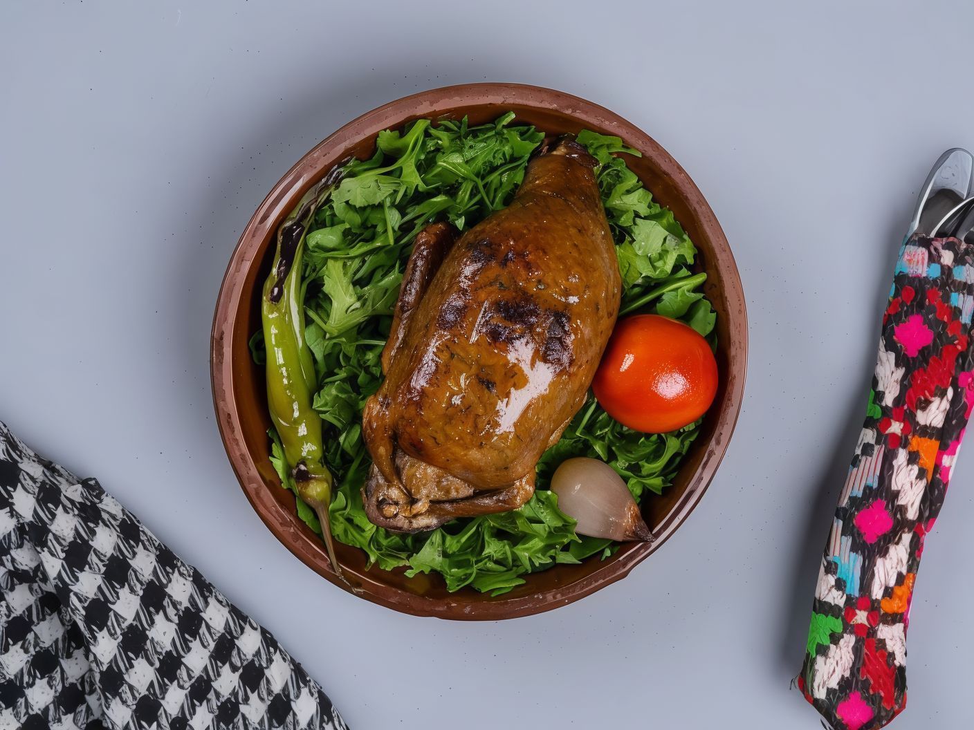 Stuffed Pigeon Grilled On Charcoal