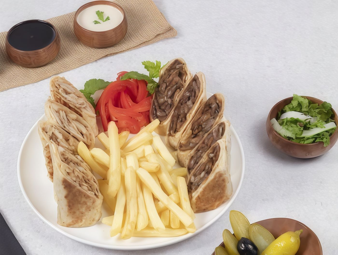 Mixed Arabic Shawarma Plate
