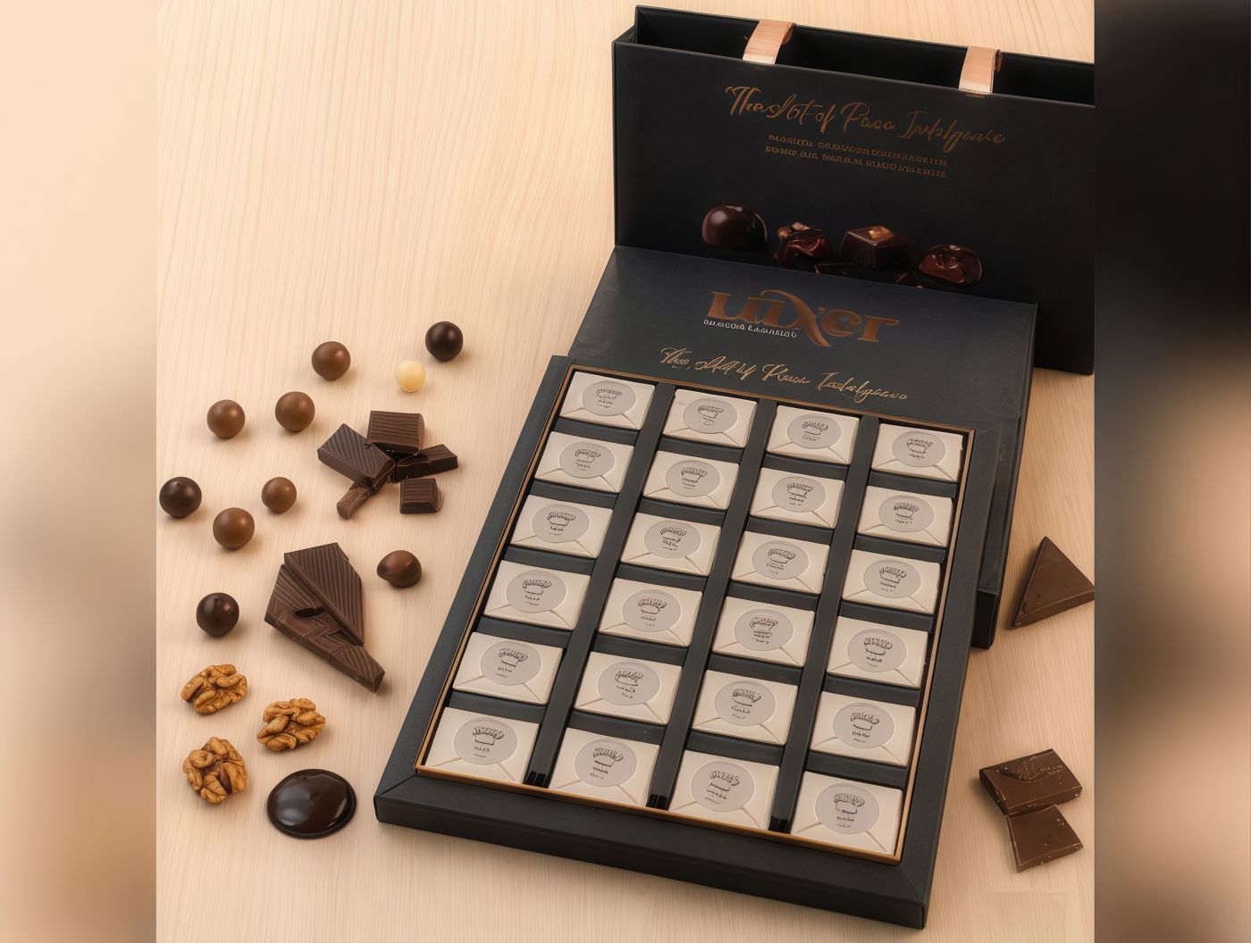 Small assorted flavors chocolate box