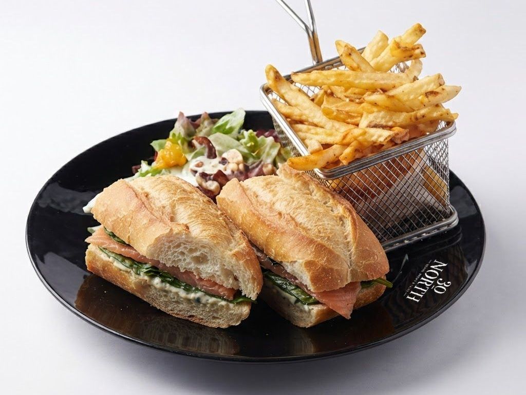 Smoked Salmon Sandwich.