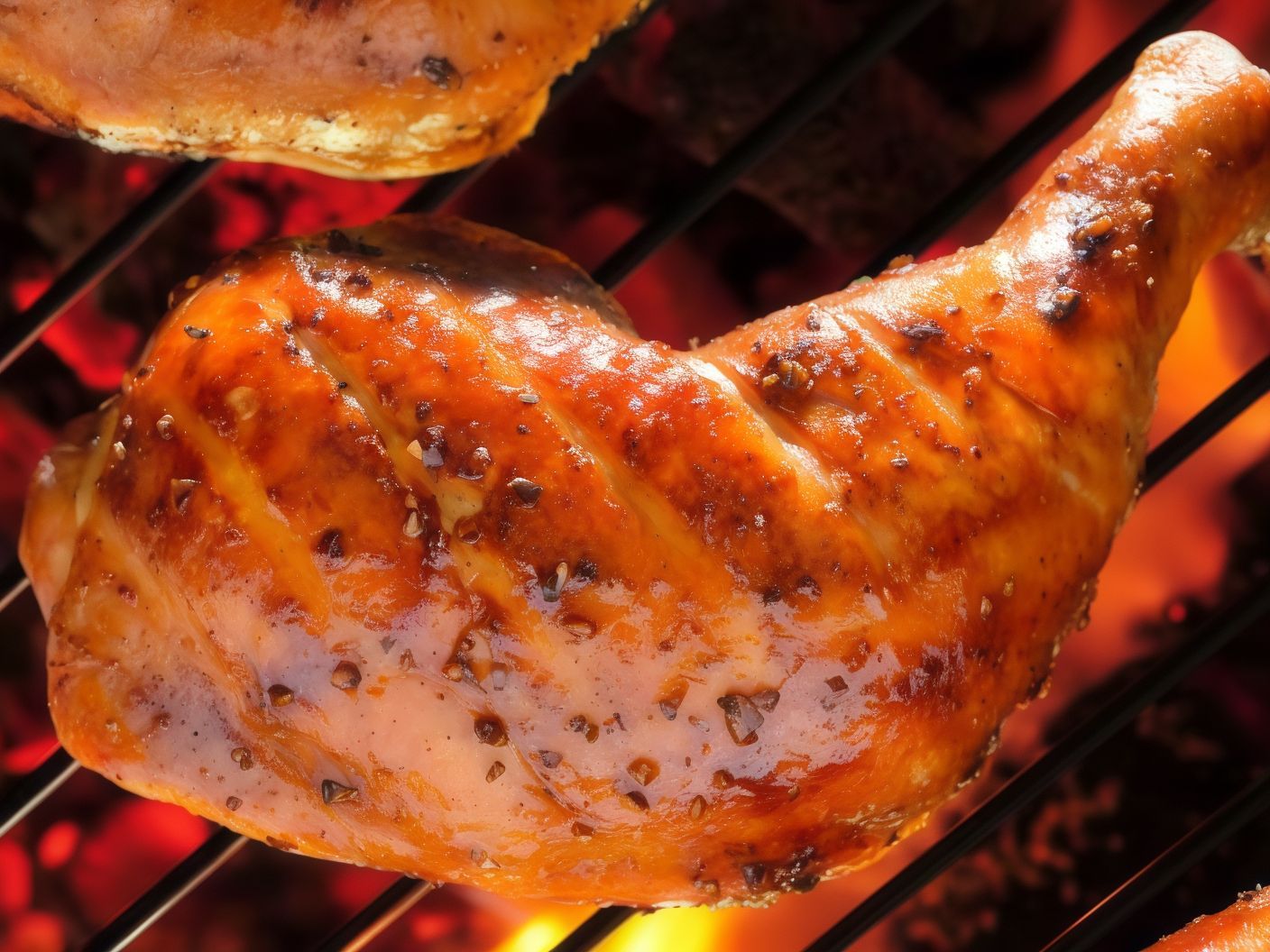 Quarter Chicken Thigh on Charcoal