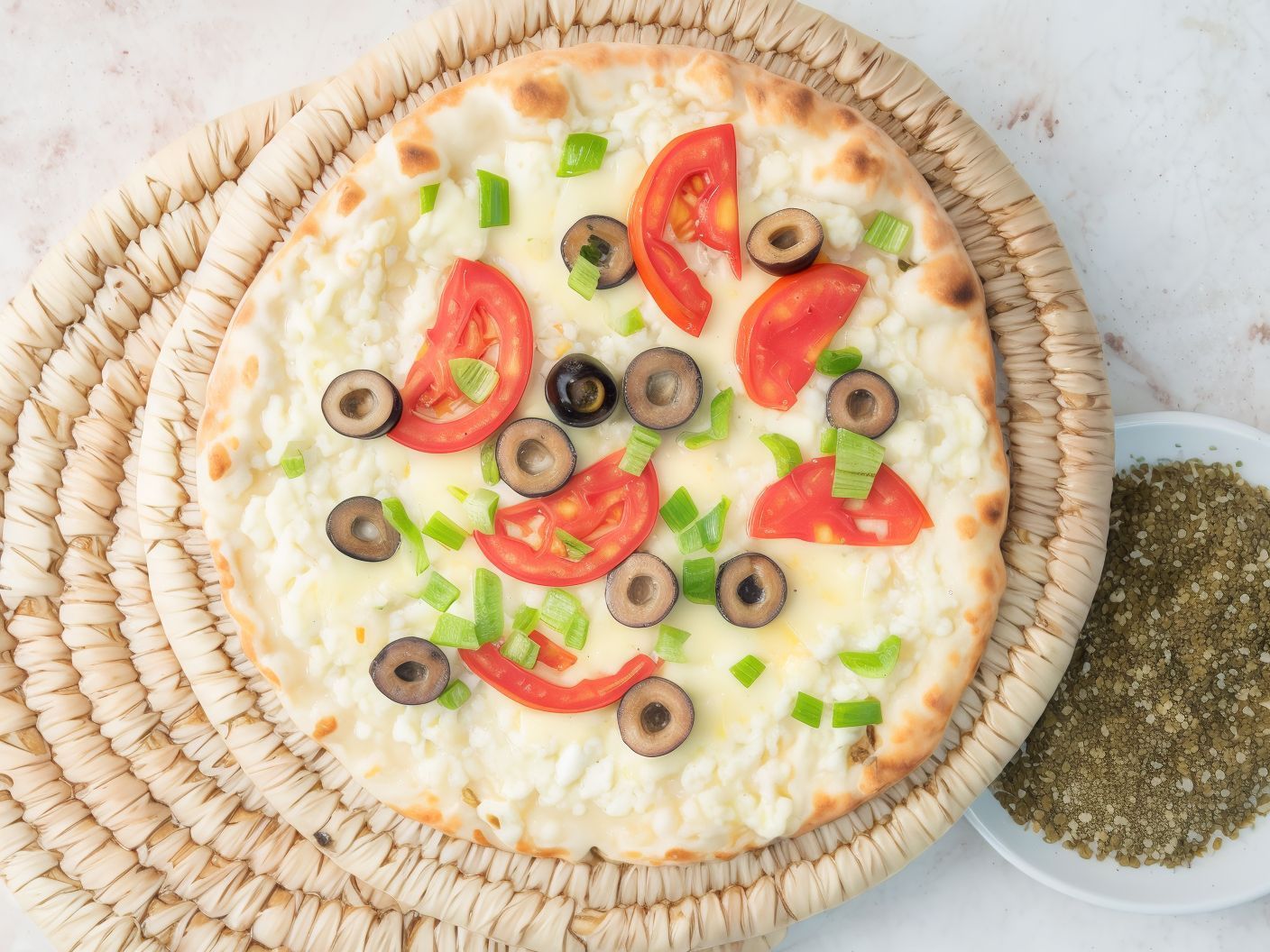 Vegetables Manakish With Cheese