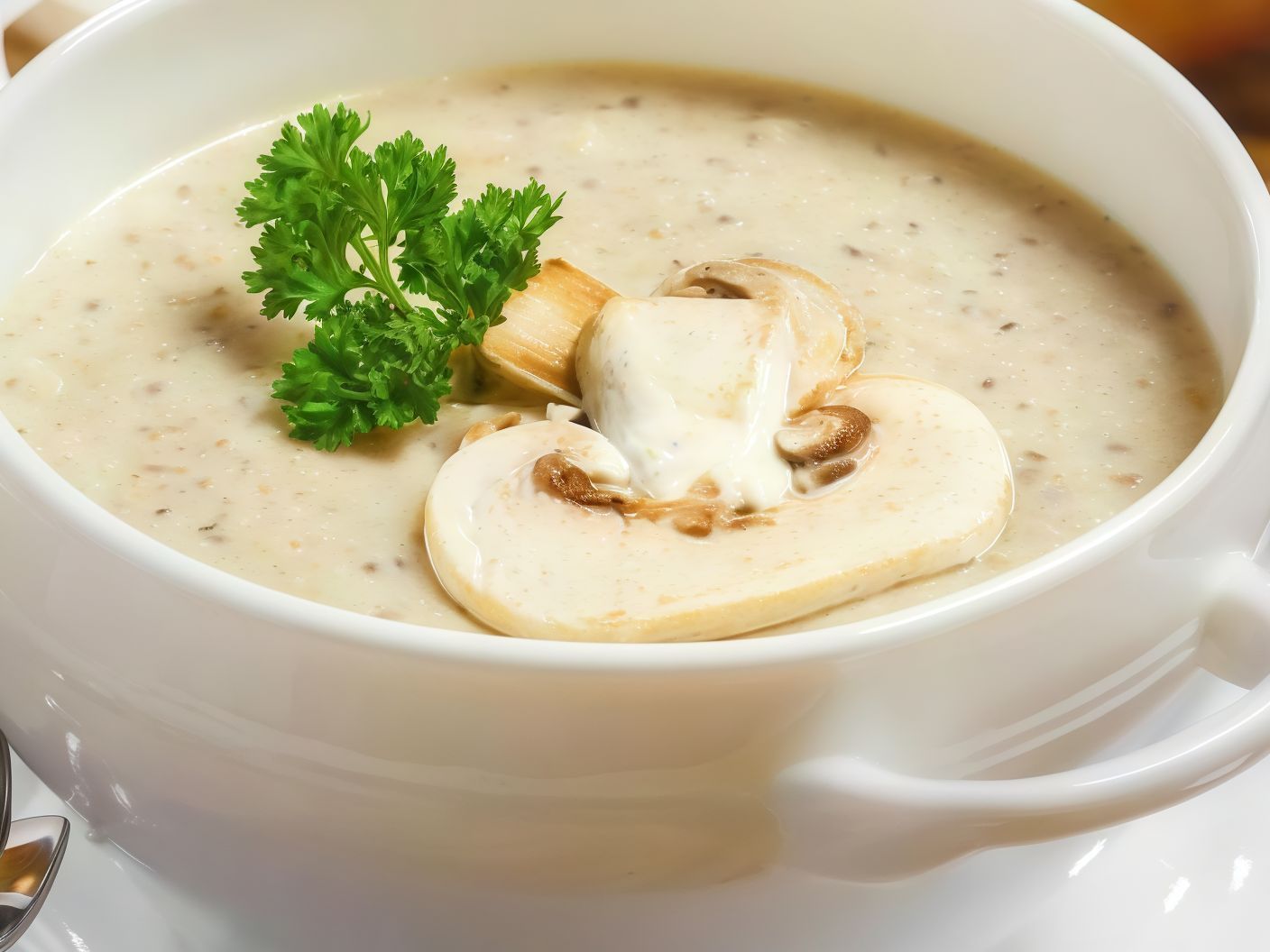 Cream Soup With Chicken And Mushrooms