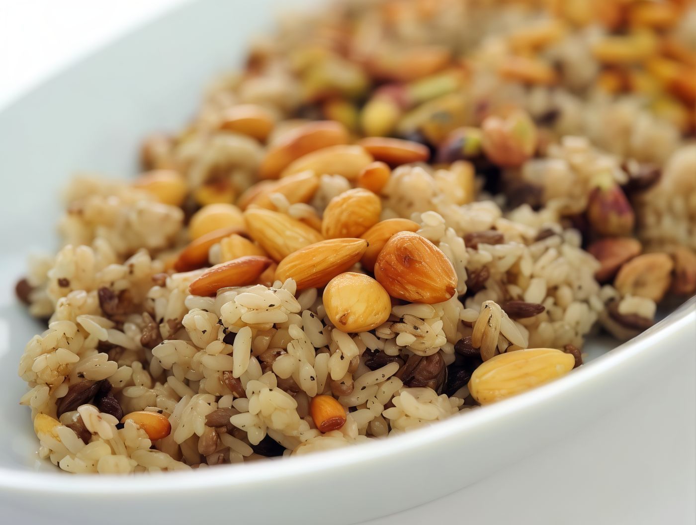 Mixture rice and nuts