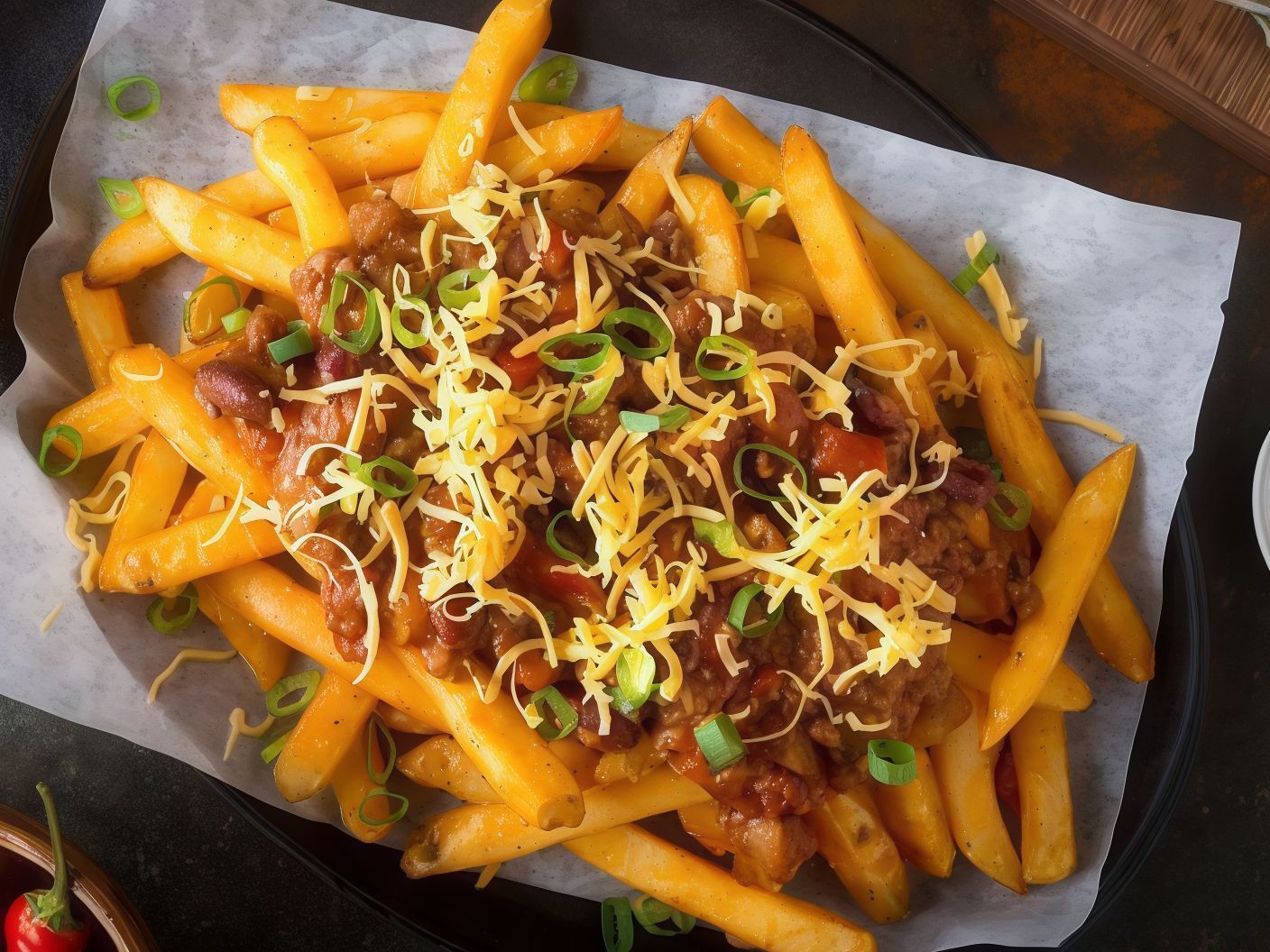 Potatoes with cheese and meat