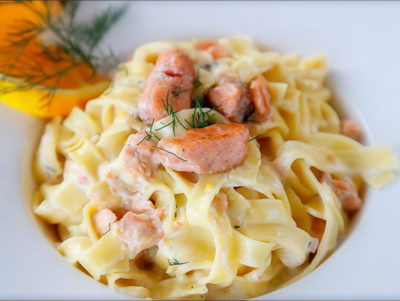 Salmon Creamy Linguine