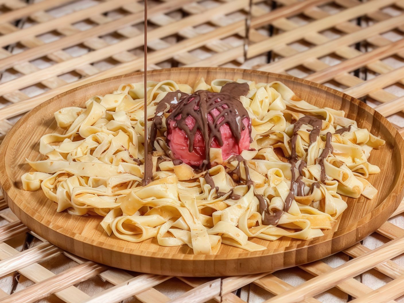 Crepe Fettuccine Raspberry