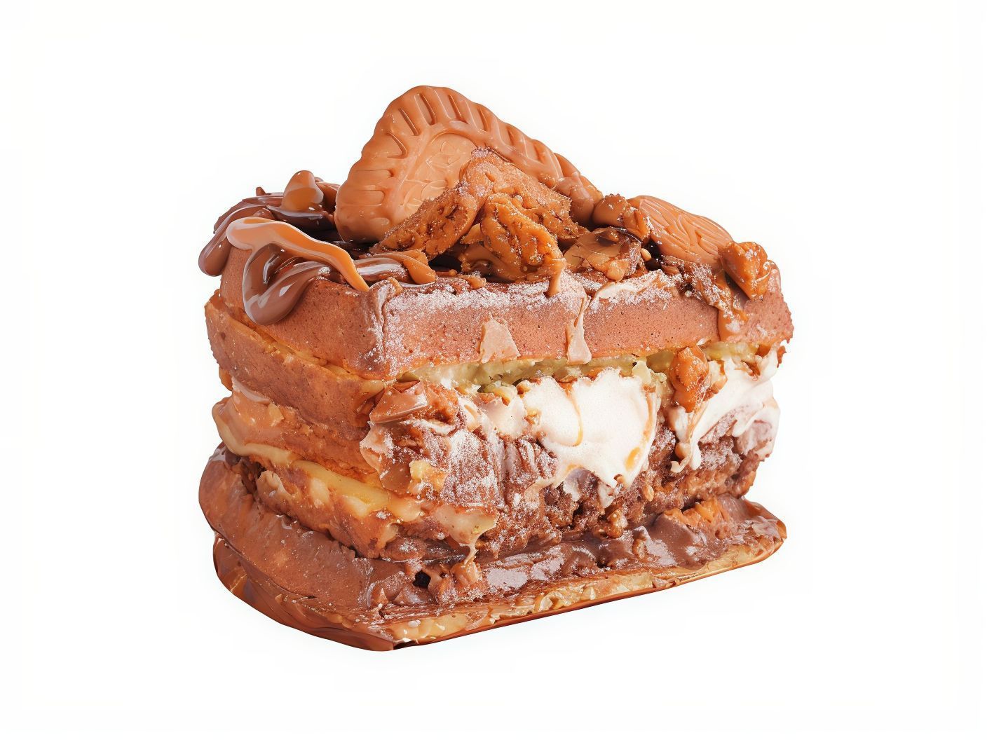 Lotus Cake Bomb Waffle - Slice