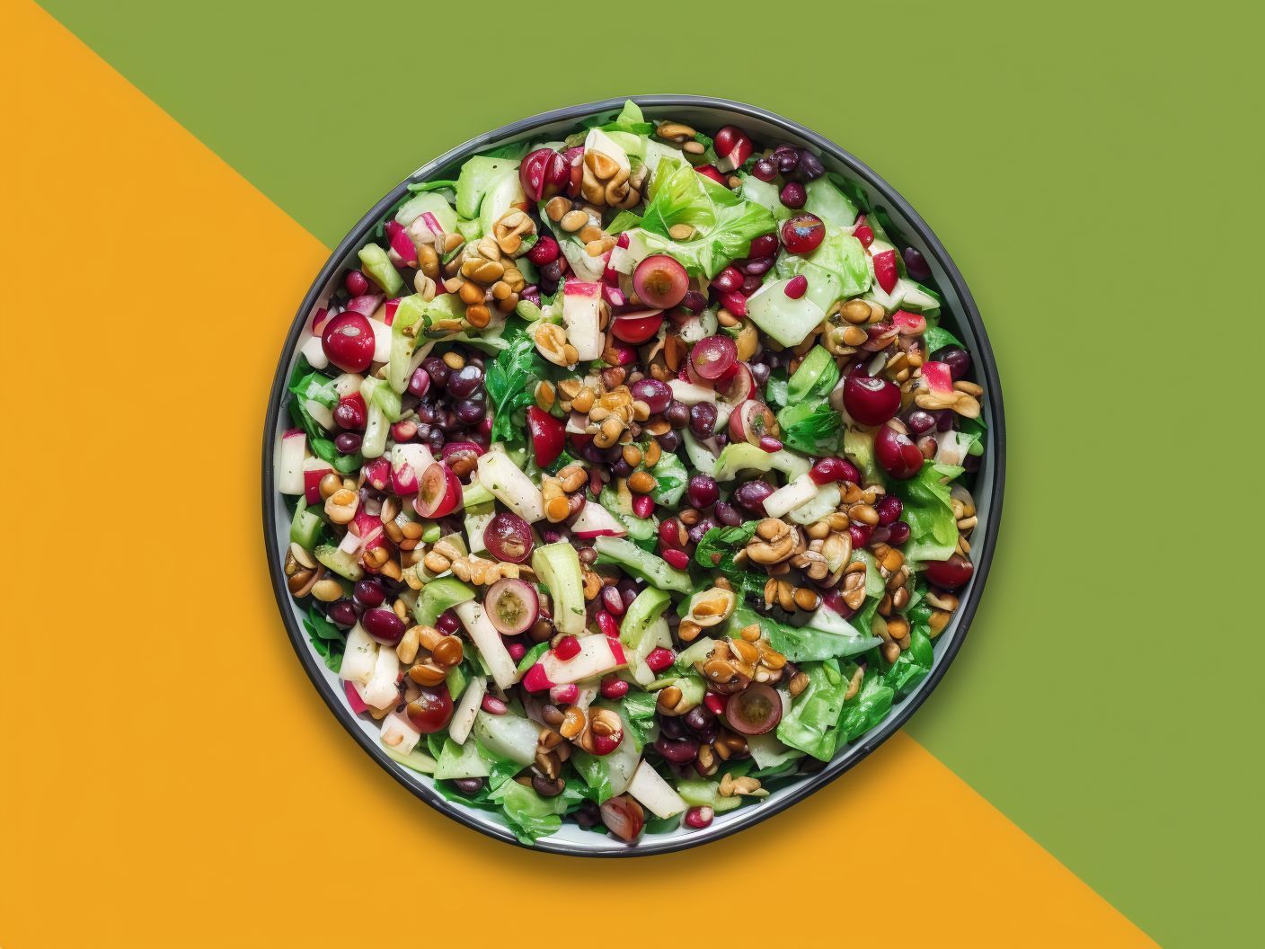 Lentil Grapes Tabbouleh Salad